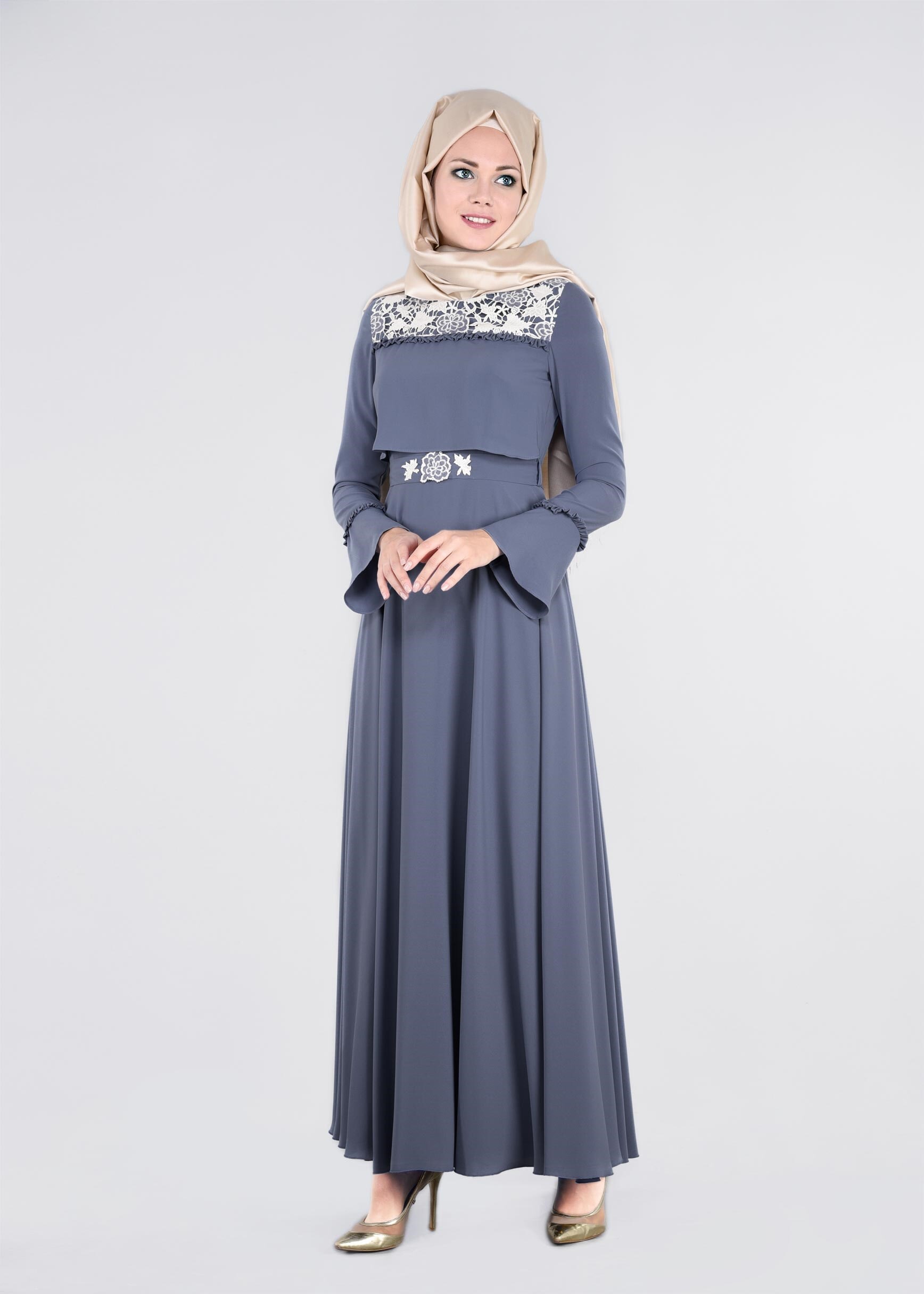 Tesettür giyim MOR 4477 ALEYNA ELBİSE 38/44 TEK36