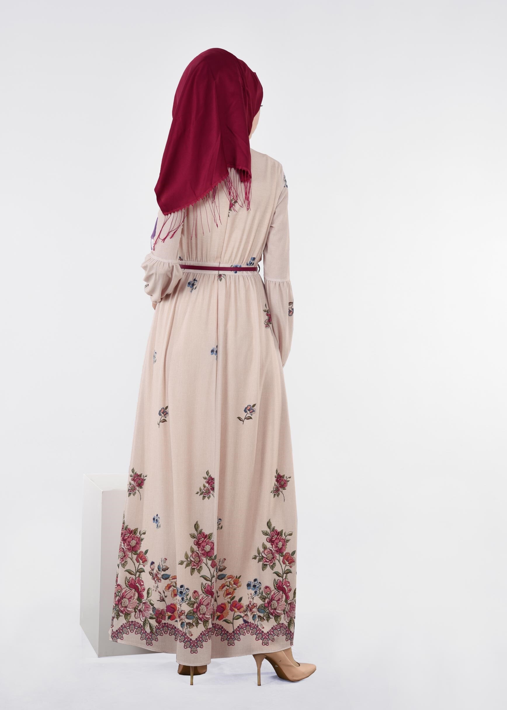 Tesettür giyim PUDRA 4478 CAPRİ 12163 ELBİSE 36/44 TEK38