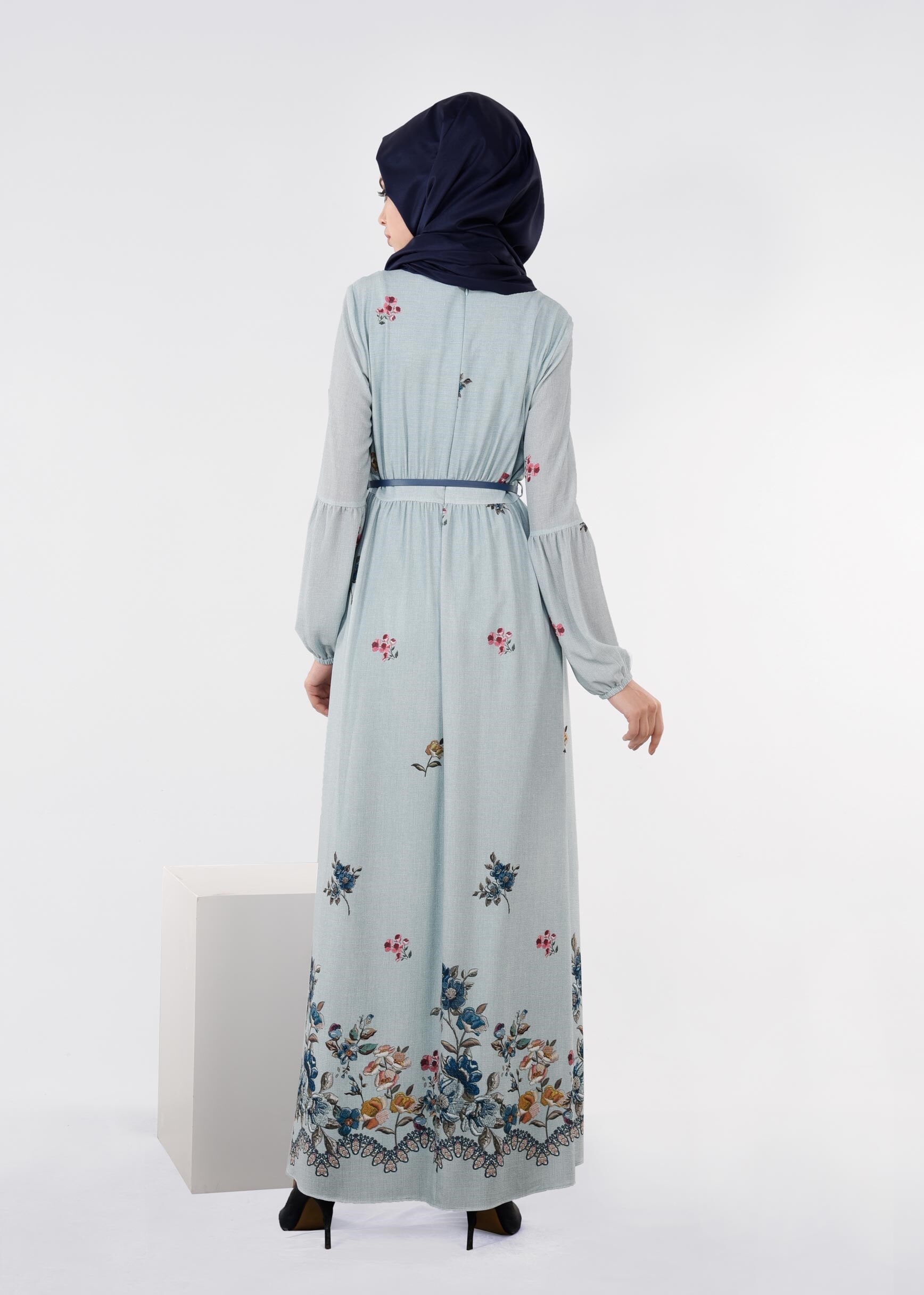 Tesettür giyim MAVİ 4478 CAPRİ 12163 ELBİSE 36/44 TEK38