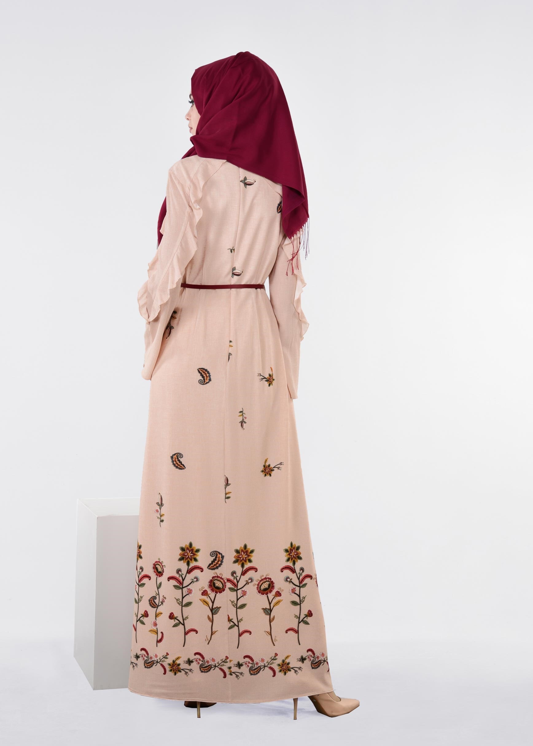 Tesettür giyim PUDRA 4491 CAPRİ 12165 ELBİSE 38/44