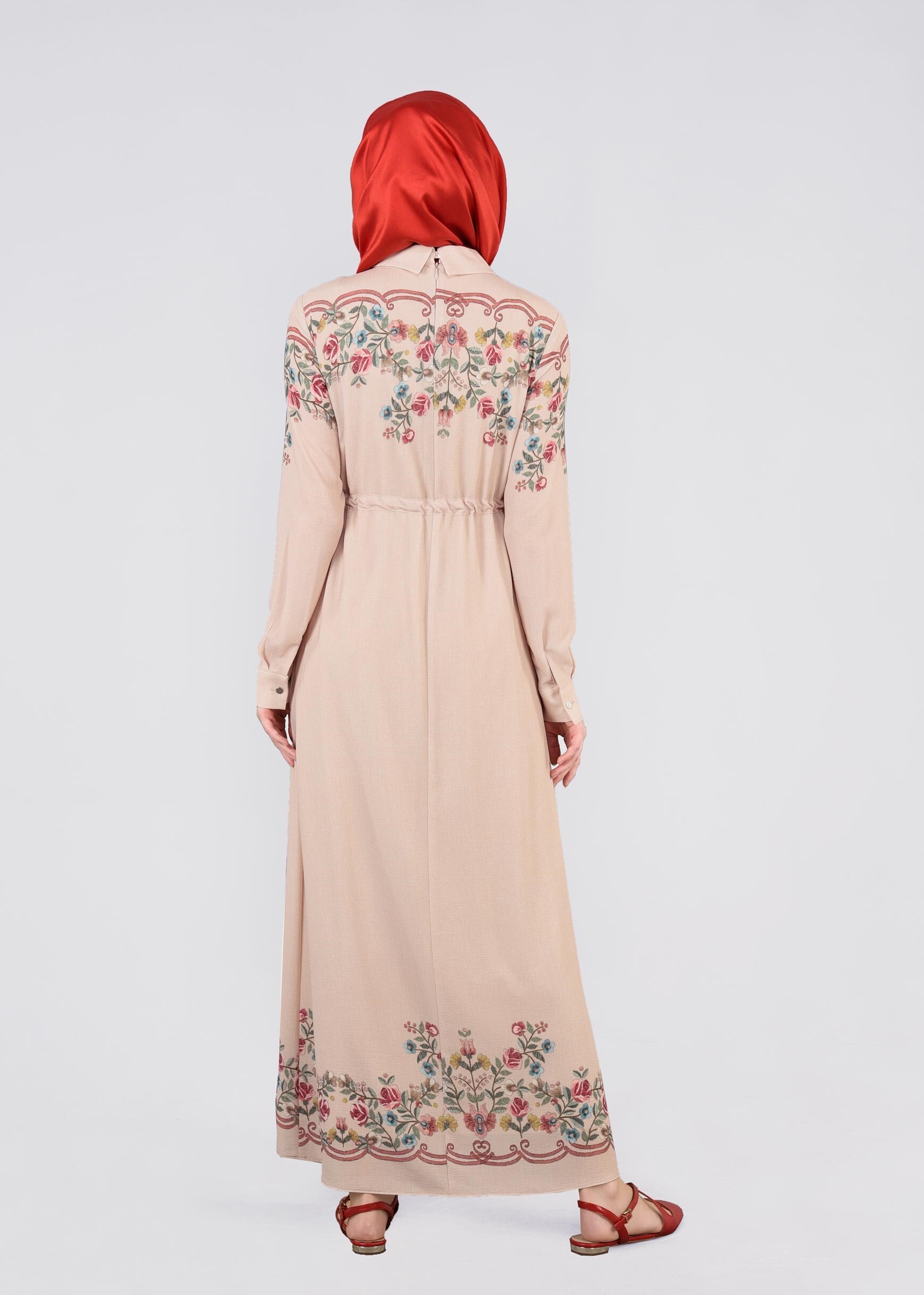 Tesettür giyim PUDRA 4492 CAPRİ 11508 ELBİSE 38/44 TEK36