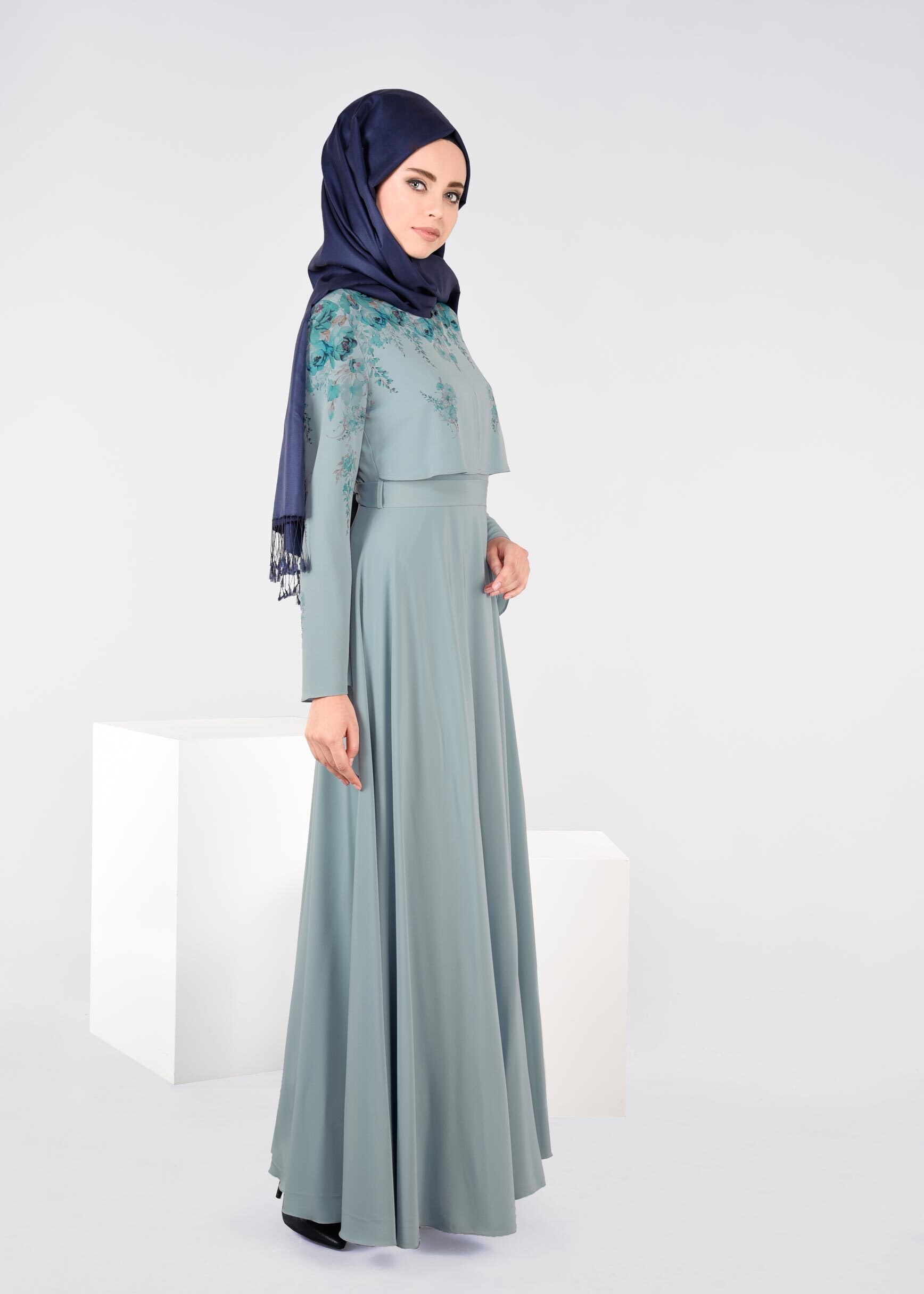 Tesettür giyim MAVİ 4494 NEW LOREN ELBİSE 38/44 TEK40