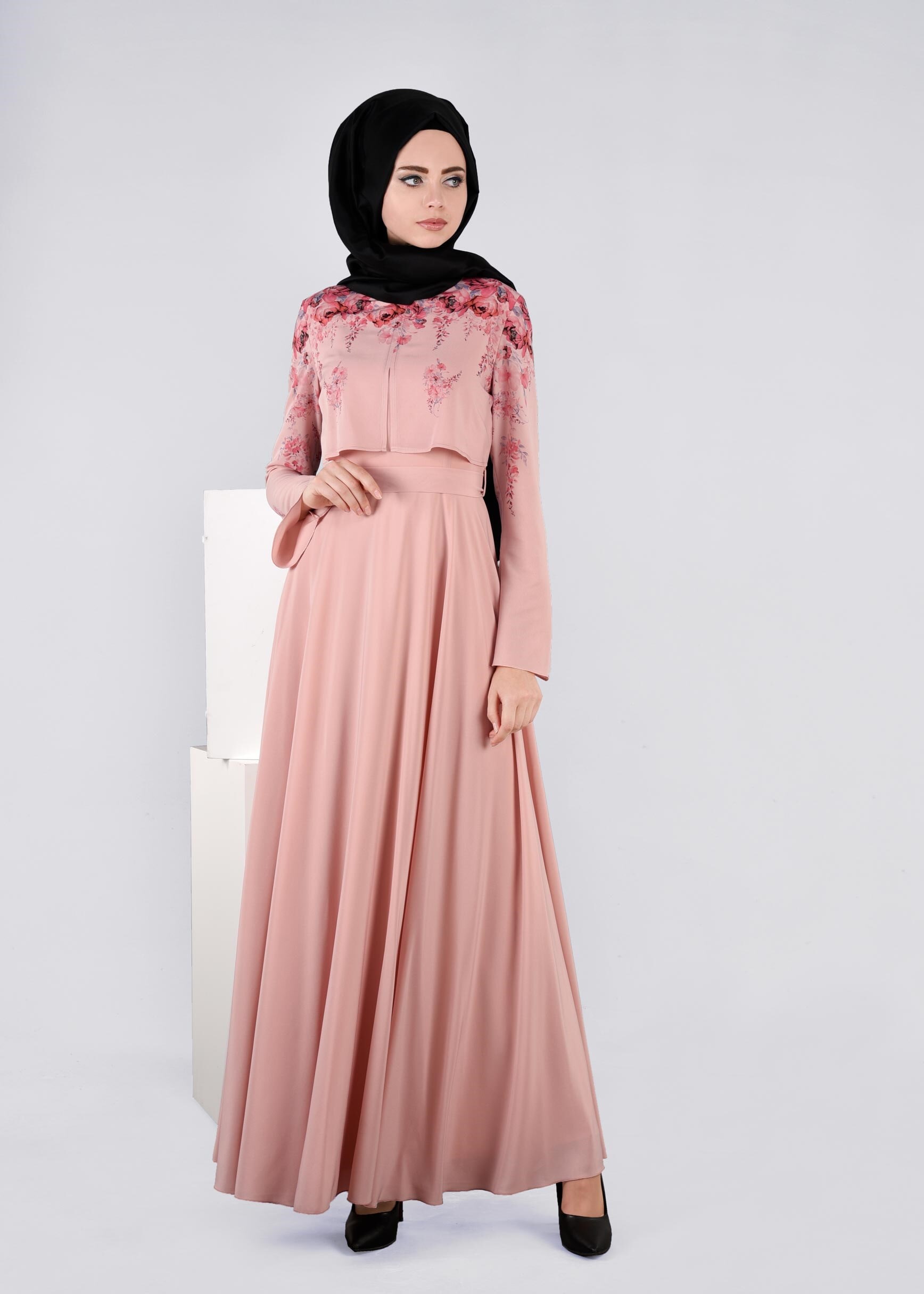 Tesettür giyim PUDRA 4494 NEW LOREN ELBİSE 38/44 TEK40