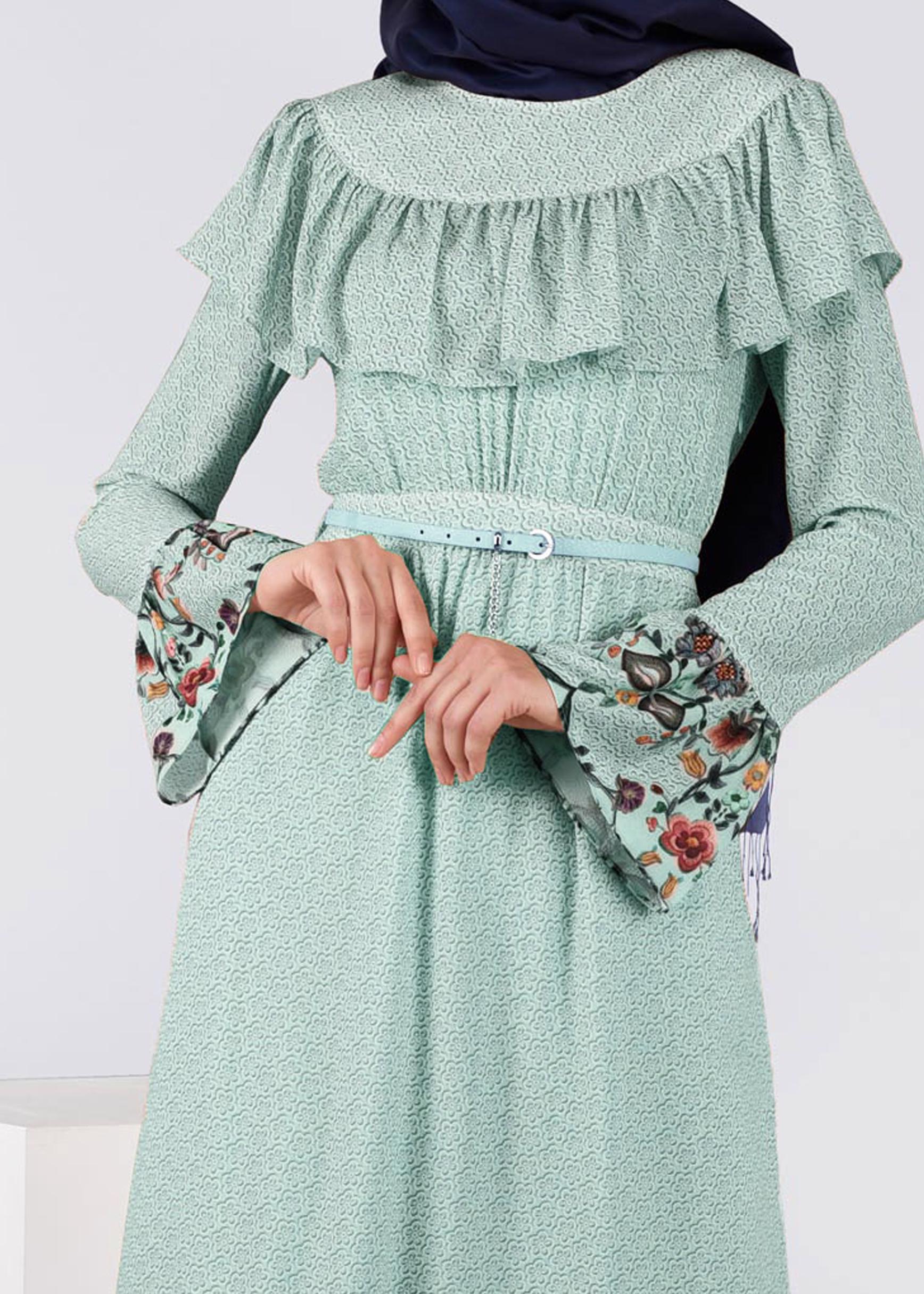 Tesettür giyim MAVİ 4495 CAPRİ 11949 ELBİSE 38/44 TEK36