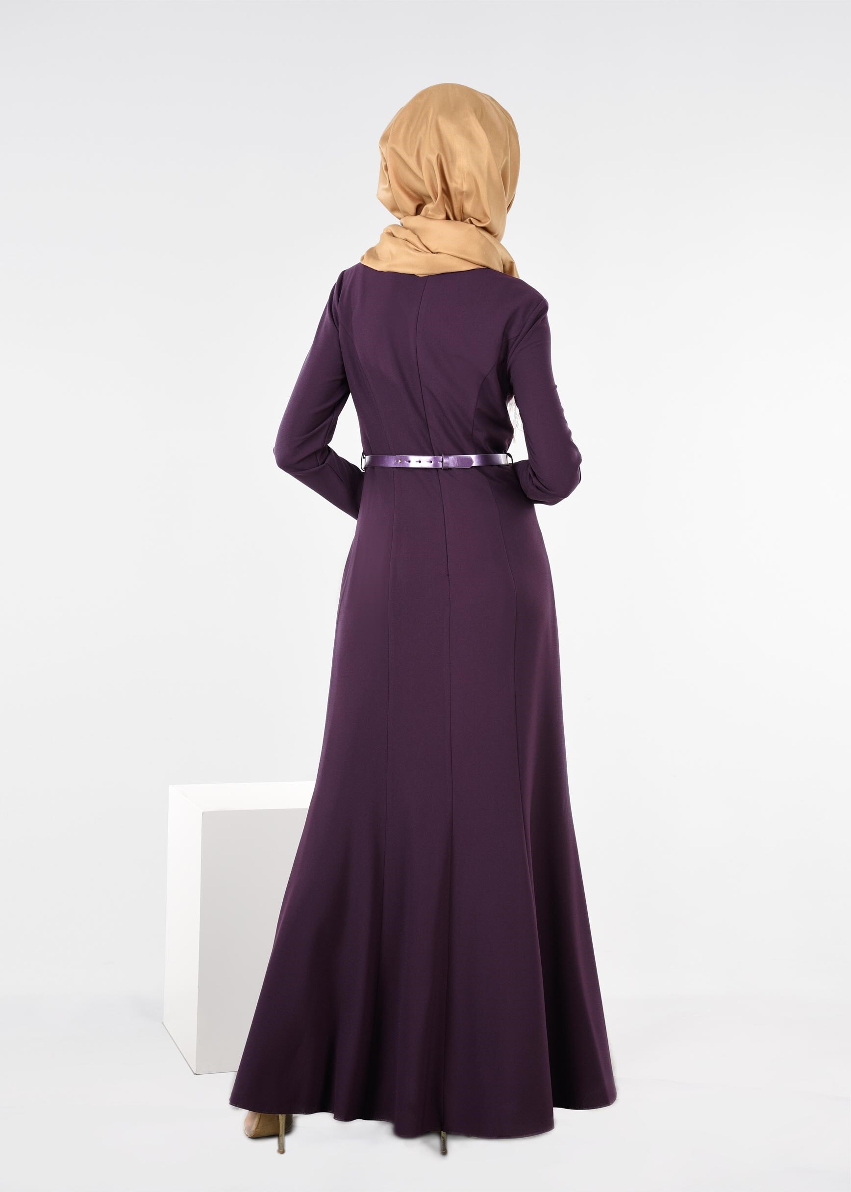 Tesettür giyim MOR 4496 CAMİLA 6385 ELBİSE 38/44 TEK40