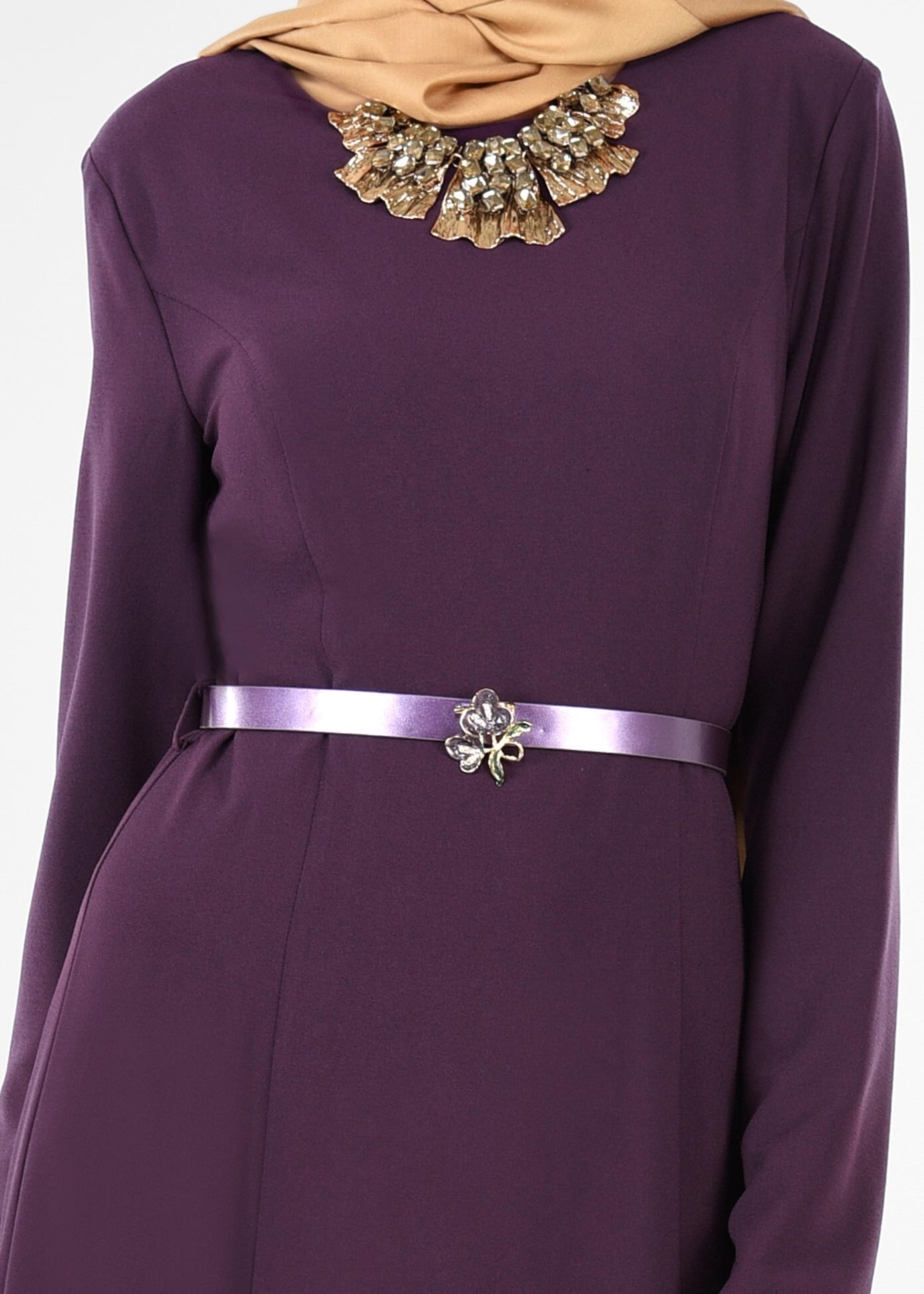 Tesettür giyim MOR 4496 CAMİLA 6385 ELBİSE 38/44 TEK40