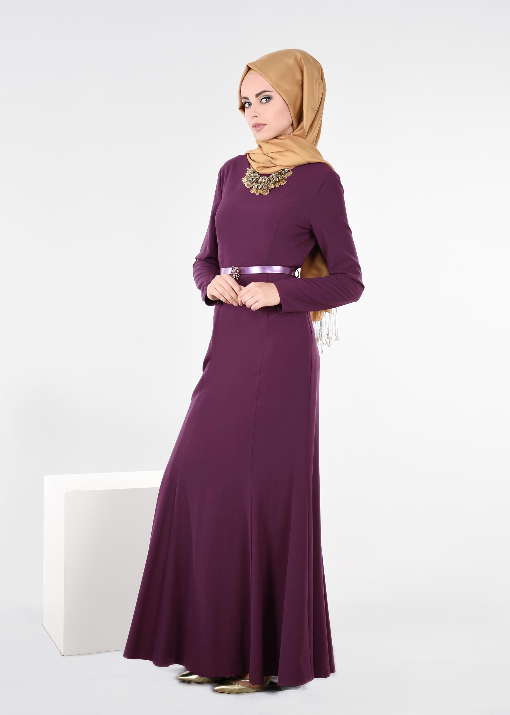 Tesettür giyim MÜRDÜM 4496 CAMİLA 6385 ELBİSE 38/44 TEK40