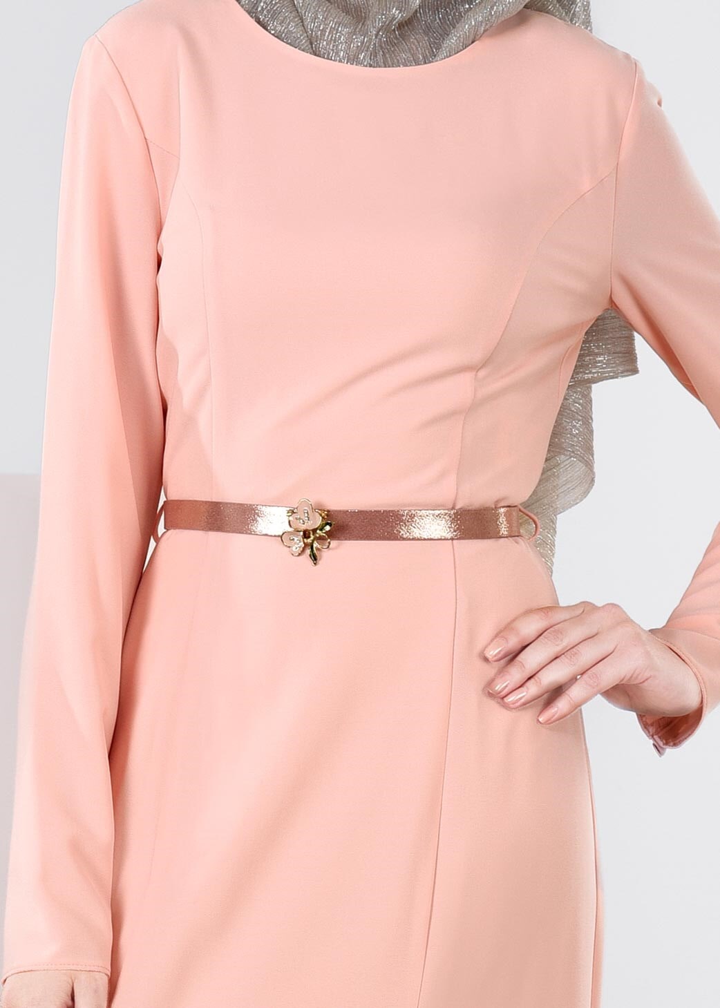 Tesettür giyim PEMBE 4496 CAMİLA 6385 ELBİSE 38/44 TEK40