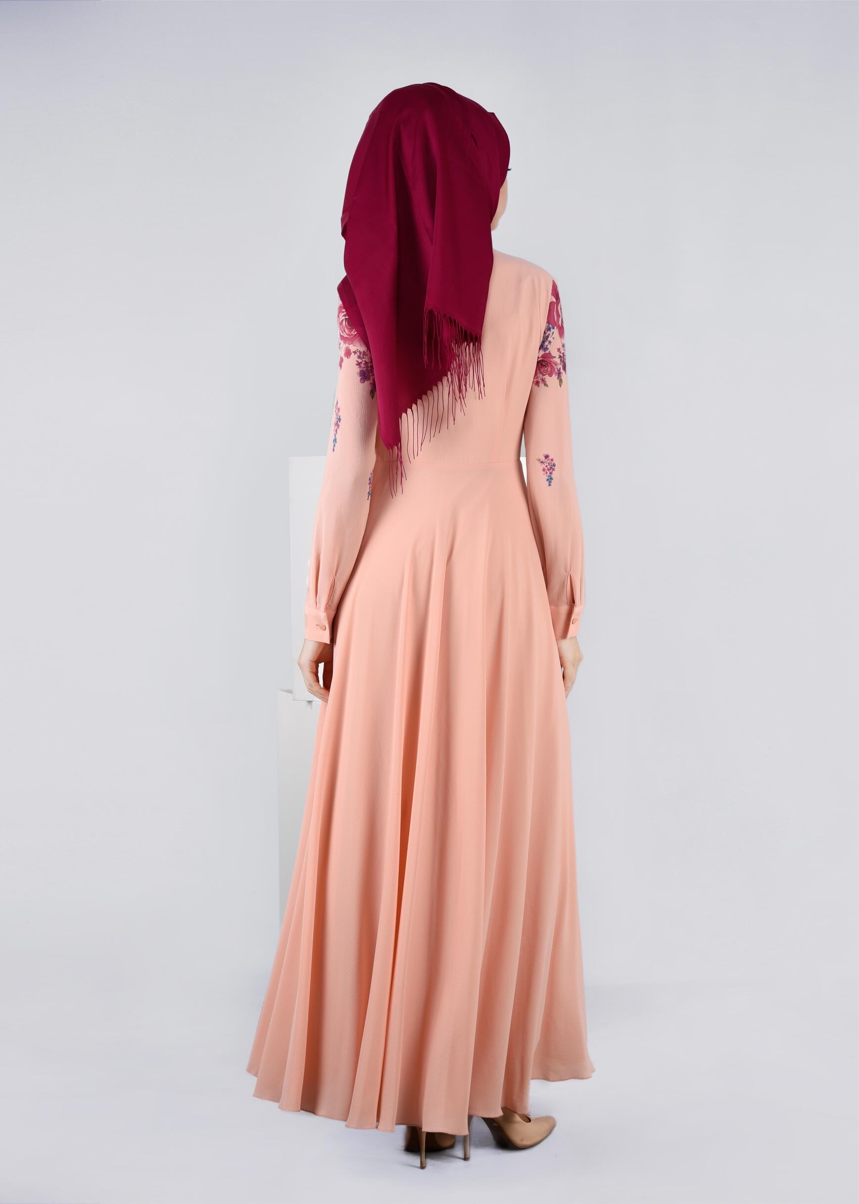 Tesettür giyim PUDRA 4539 EVA CREP ELBİSE 36/42