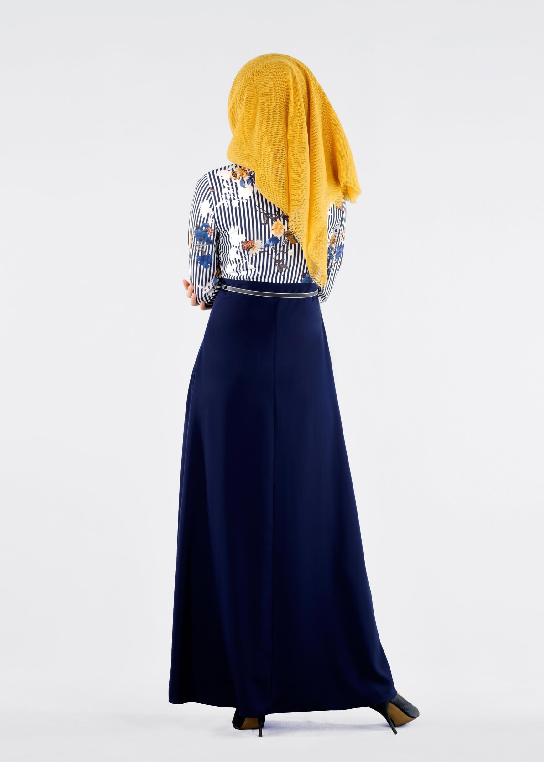 Tesettür giyim MAVİ 4291-1 KOBE 143139 ELBİSE 38/44