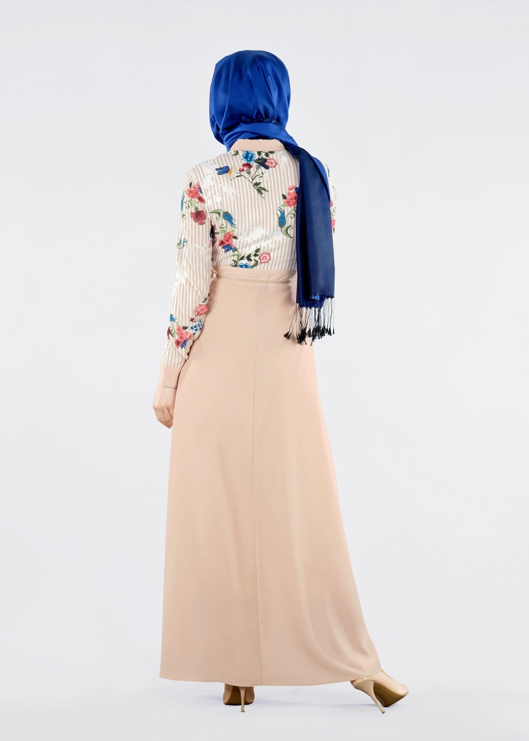 Tesettür giyim GRİ 4291-1 KOBE 143139 ELBİSE 38/44