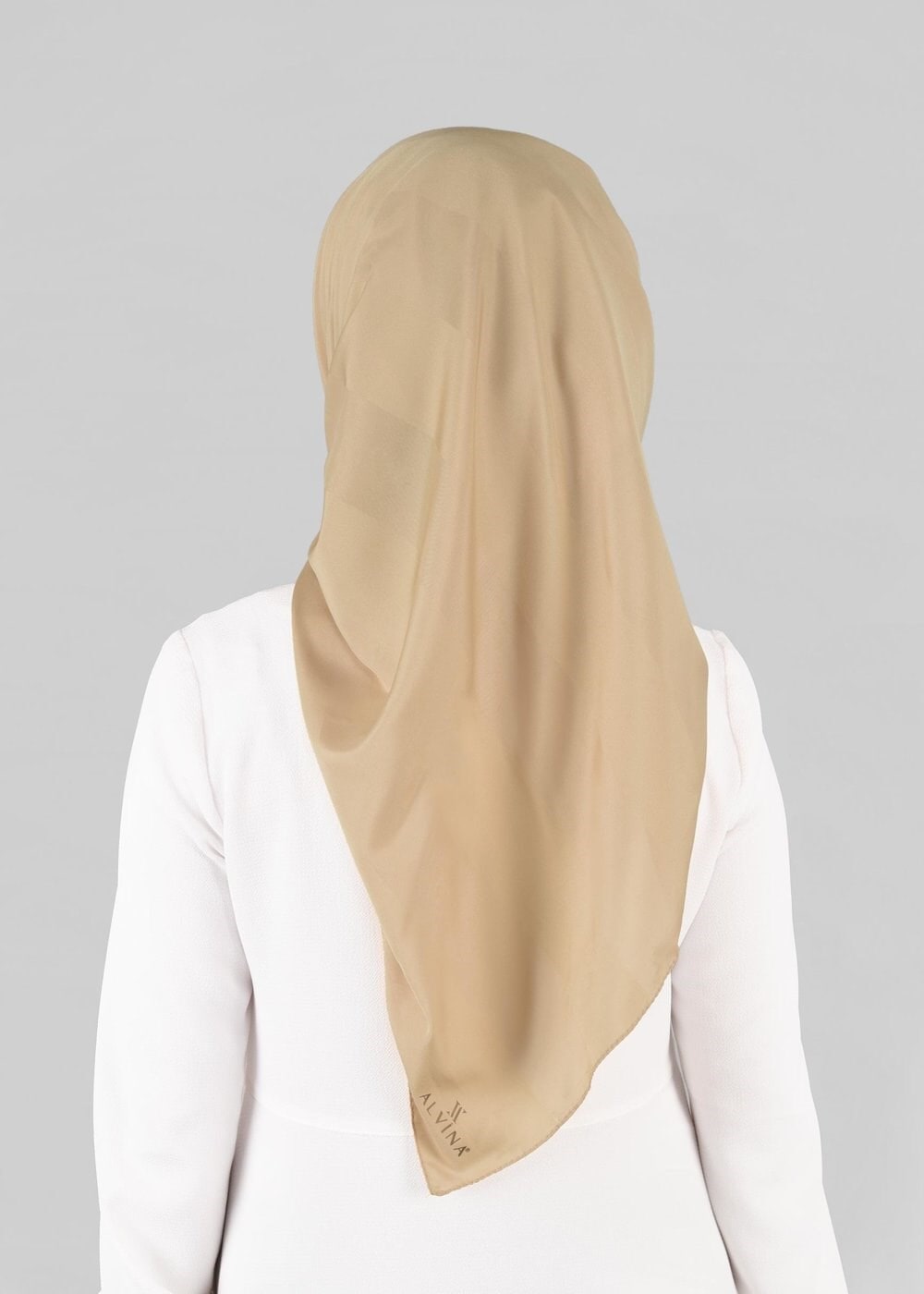 Tesettür giyim BEJ 9868 ALVİNA SATEN ÇİZGİLİ SATEN EŞARP