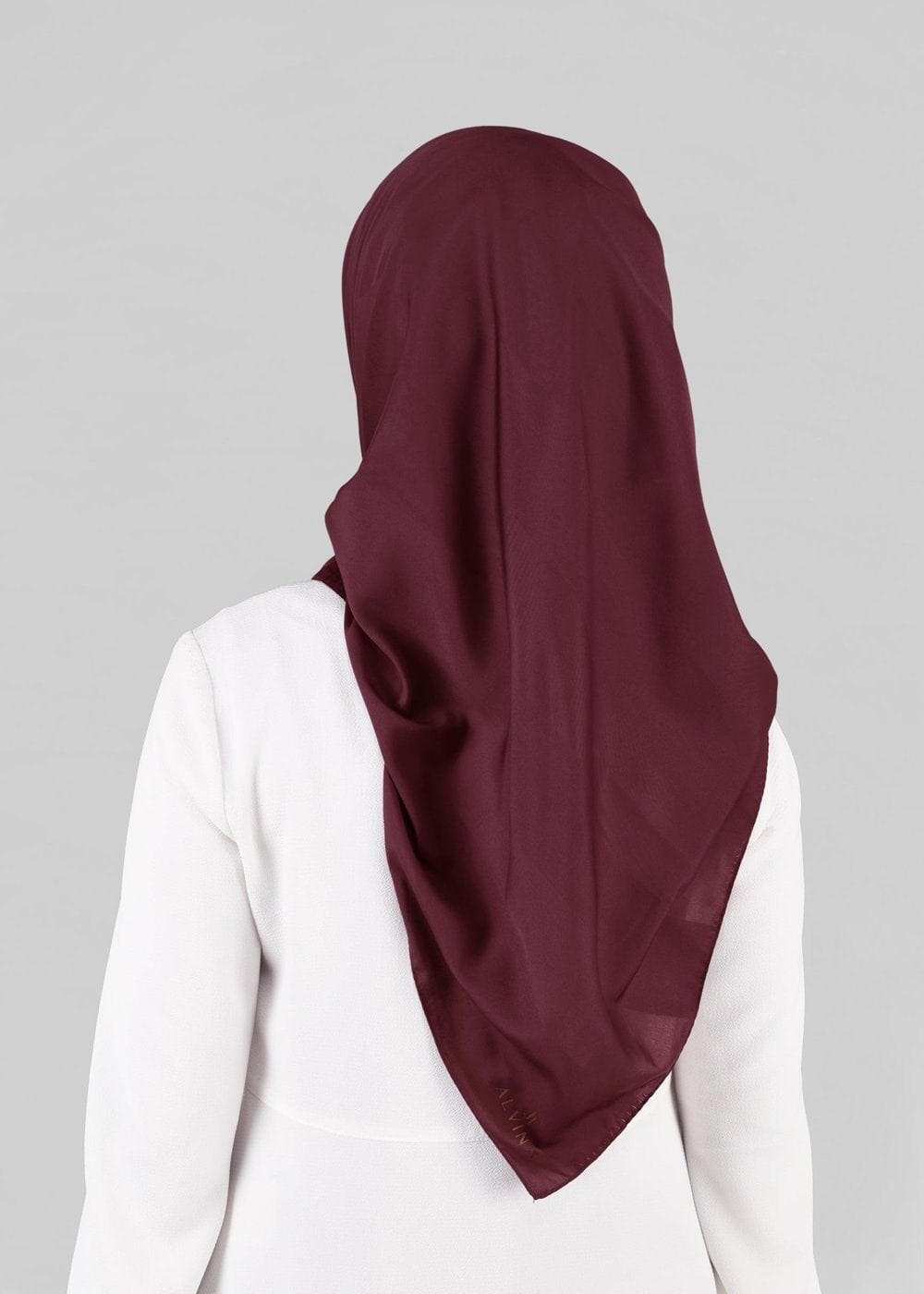 Tesettür giyim BORDO 9868 ALVİNA SATEN ÇİZGİLİ SATEN EŞARP