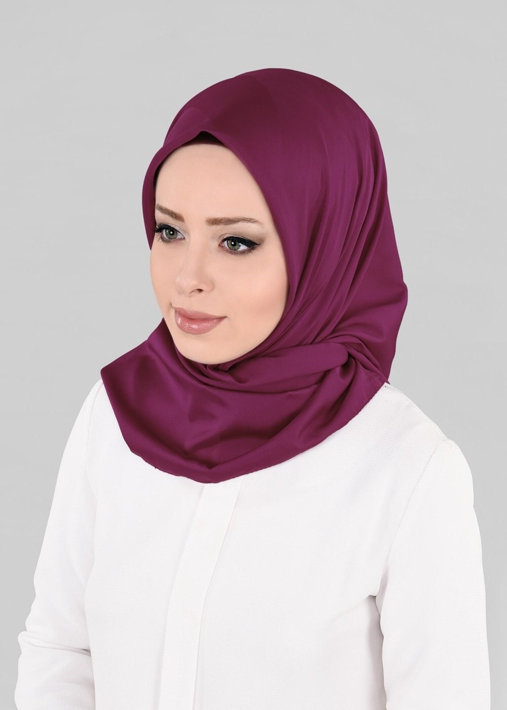 Tesettür giyim MOR 9868 ALVİNA SATEN ÇİZGİLİ SATEN EŞARP