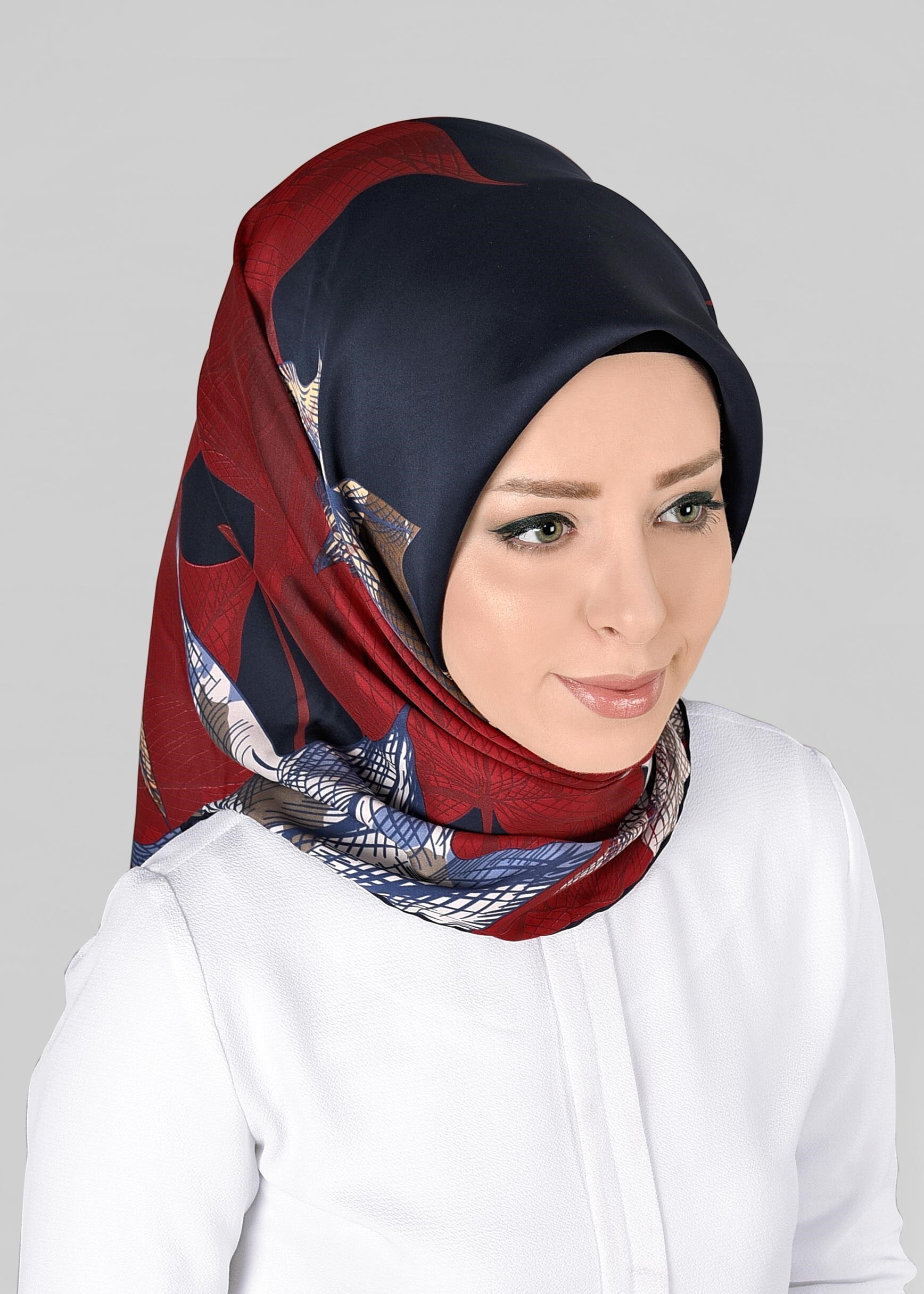 Tesettür giyim LACİVERT 11297-1 ALVİNA DESENLİ EŞARP