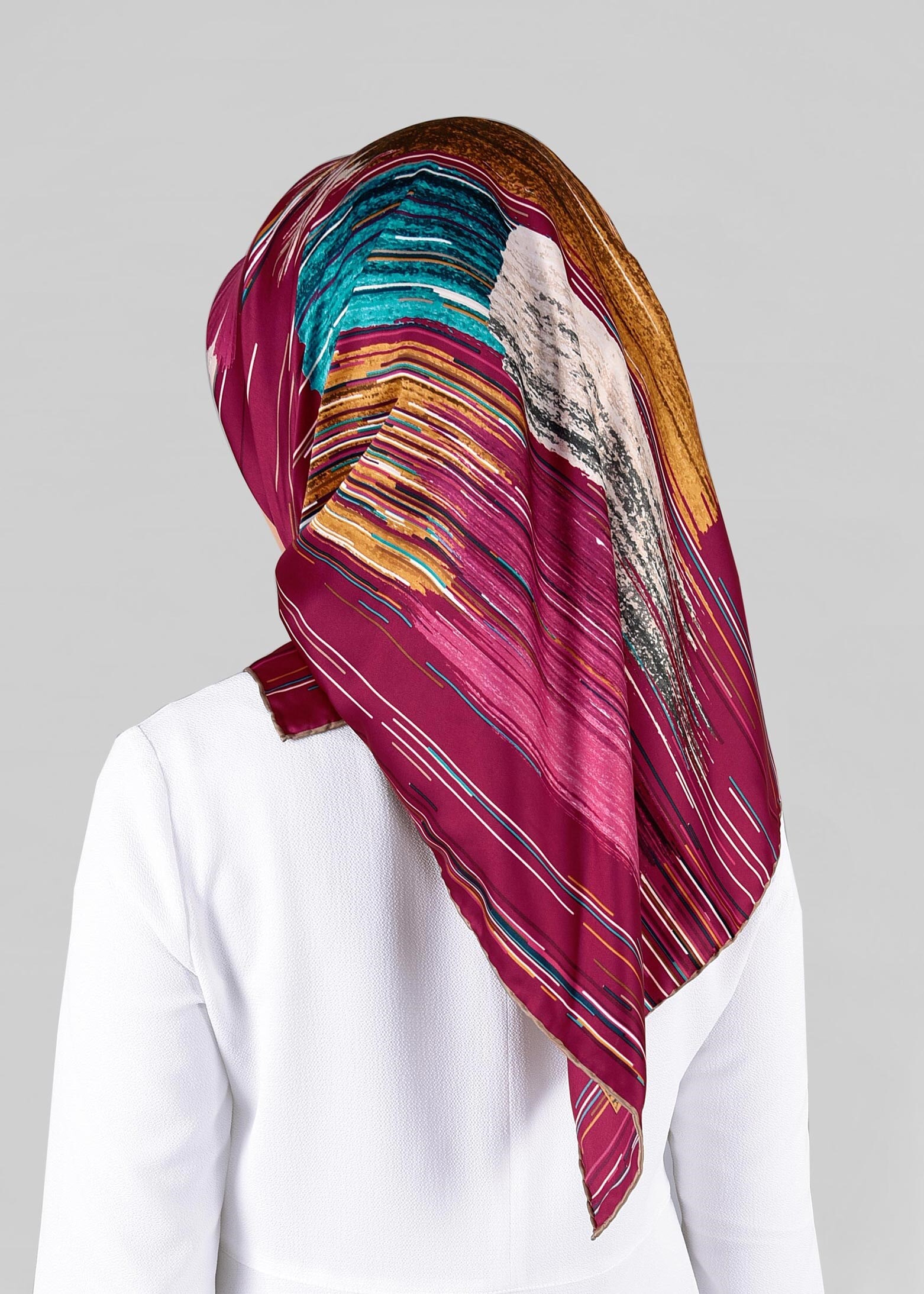 Tesettür giyim MOR 12795-01  ALVİNA DESENLİ EŞARP