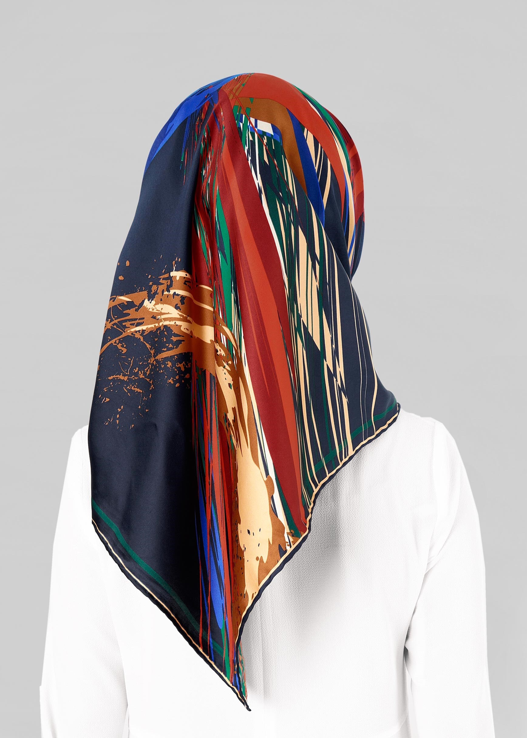 Tesettür giyim LACİVERT 12796-01 ALVİNA DESENLİ EŞARP