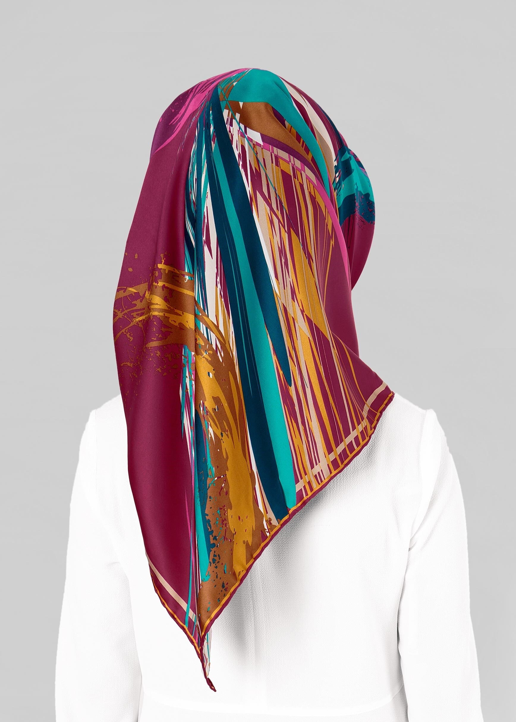 Tesettür giyim MOR 12796-01 ALVİNA DESENLİ EŞARP