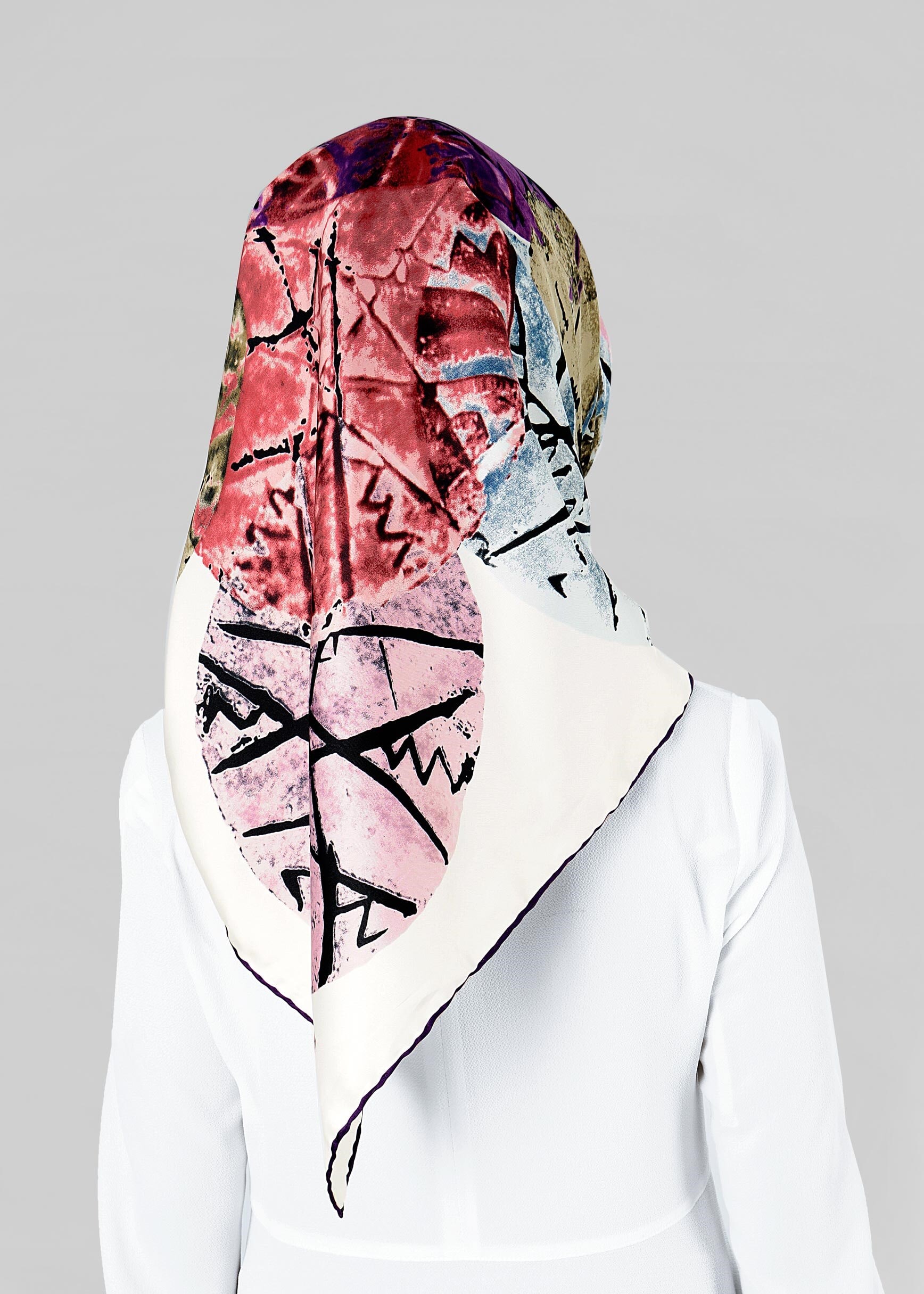 Tesettür giyim BEJ 12801-1 ALVİNA DESENLİ EŞARP