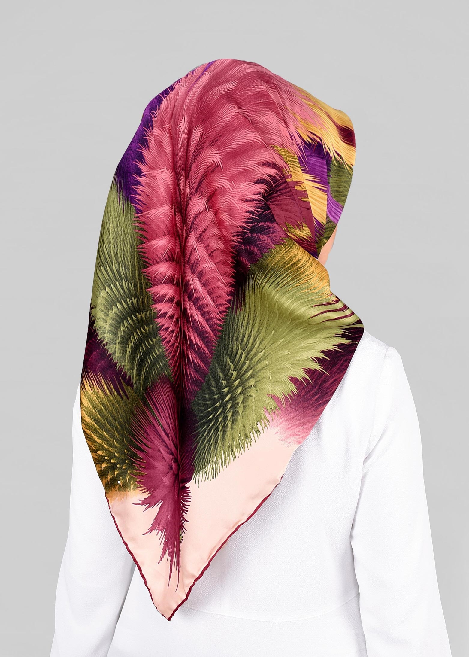 Tesettür giyim PUDRA 12843-01 ALVİNA DESENLİ EŞARP