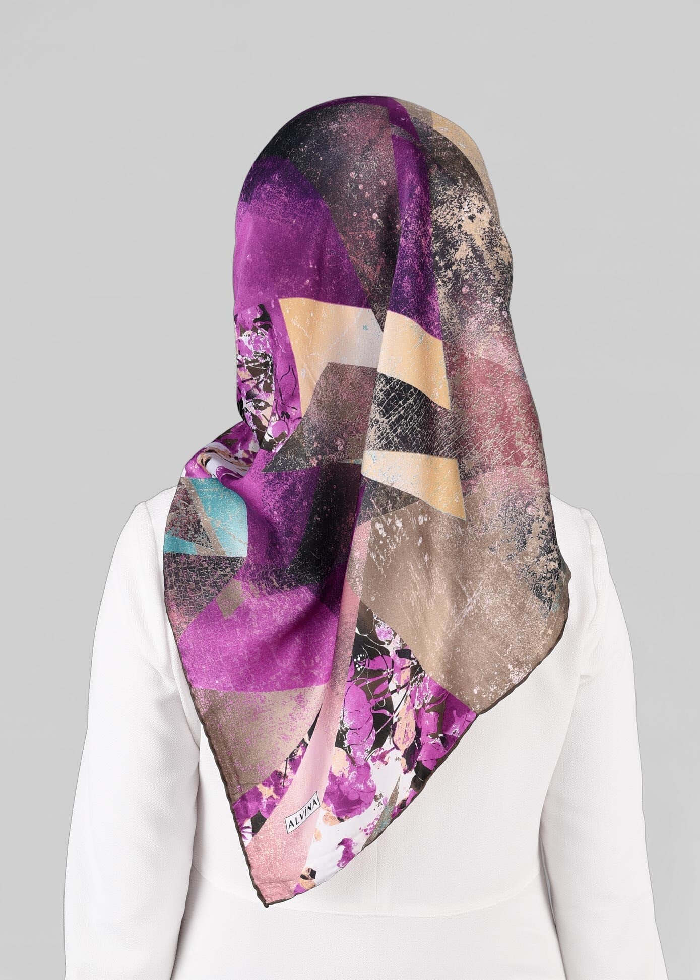 Tesettür giyim MOR 12845-01 ALVİNA DESENLİ EŞARP