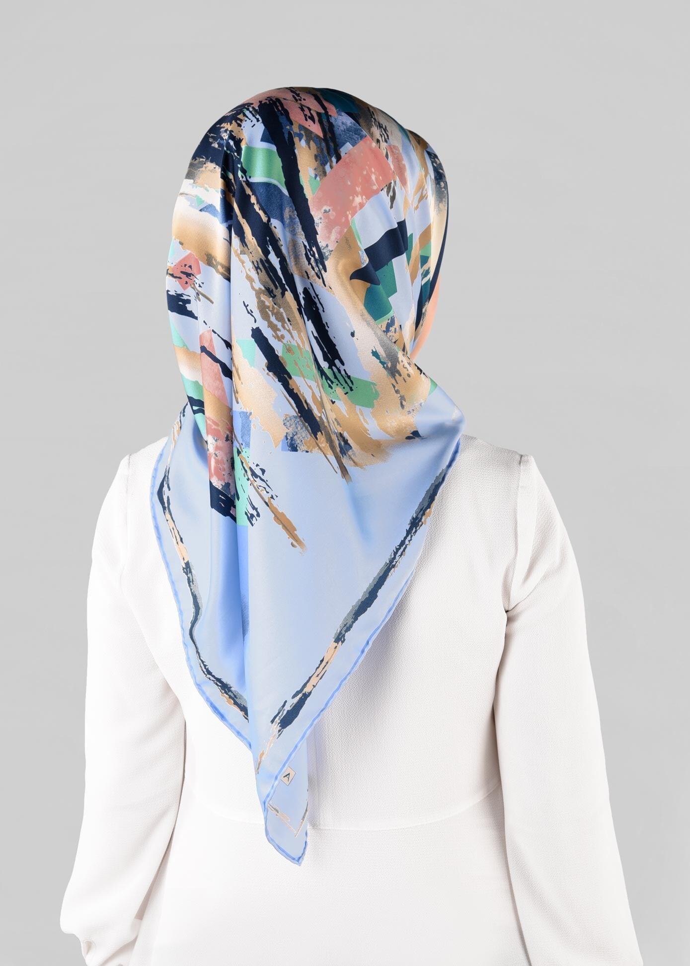 Tesettür giyim MAVİ 13274-1 ALVİNA DESENLİ EŞARP