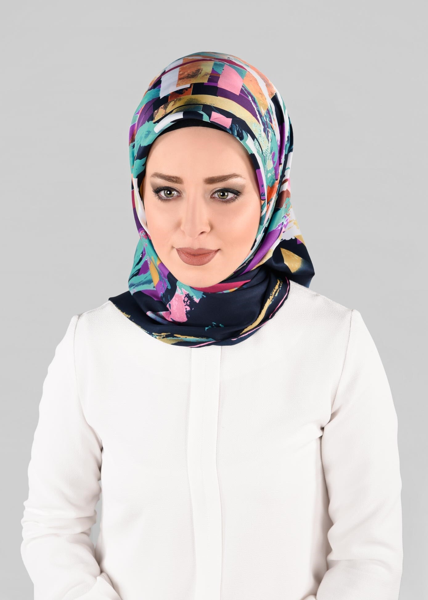 Tesettür giyim LACİVERT 13274-1 ALVİNA DESENLİ EŞARP