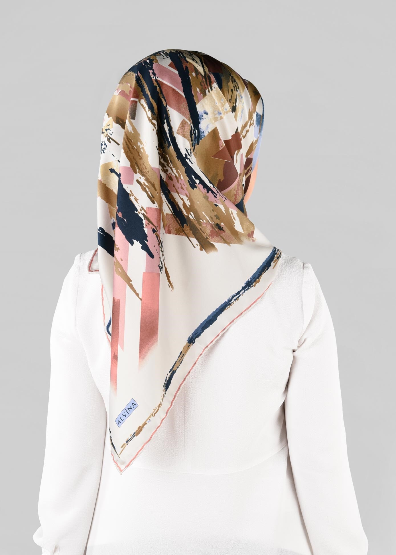 Tesettür giyim BEJ 13274-1 ALVİNA DESENLİ EŞARP