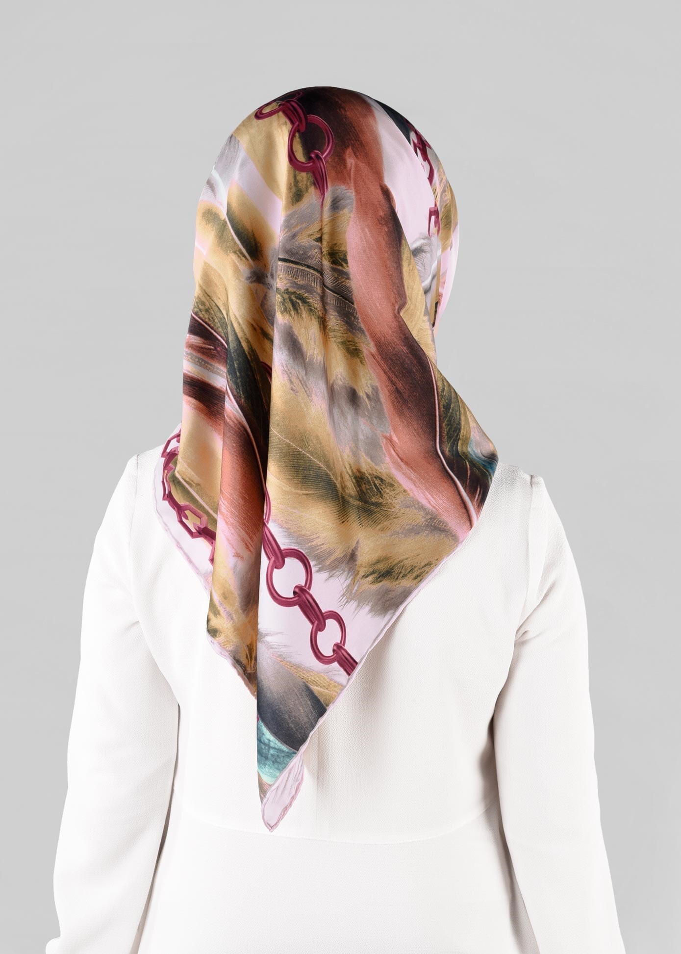 Tesettür giyim PUDRA 13275-1  ALVİNA DESENLİ EŞARP