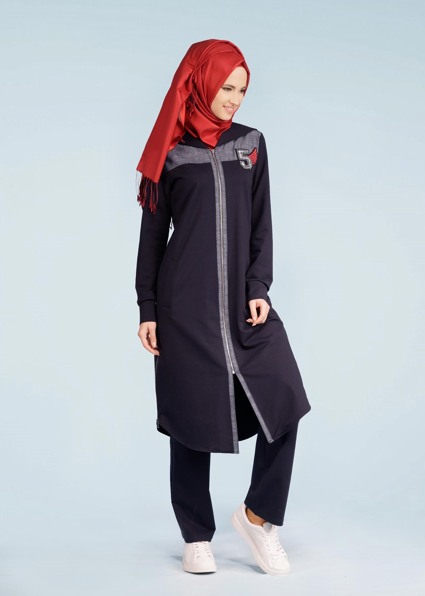 Tesettür giyim LACİVERT 4098 HİLDA 2&prime;Lİ EŞOFMAN TK.38/46