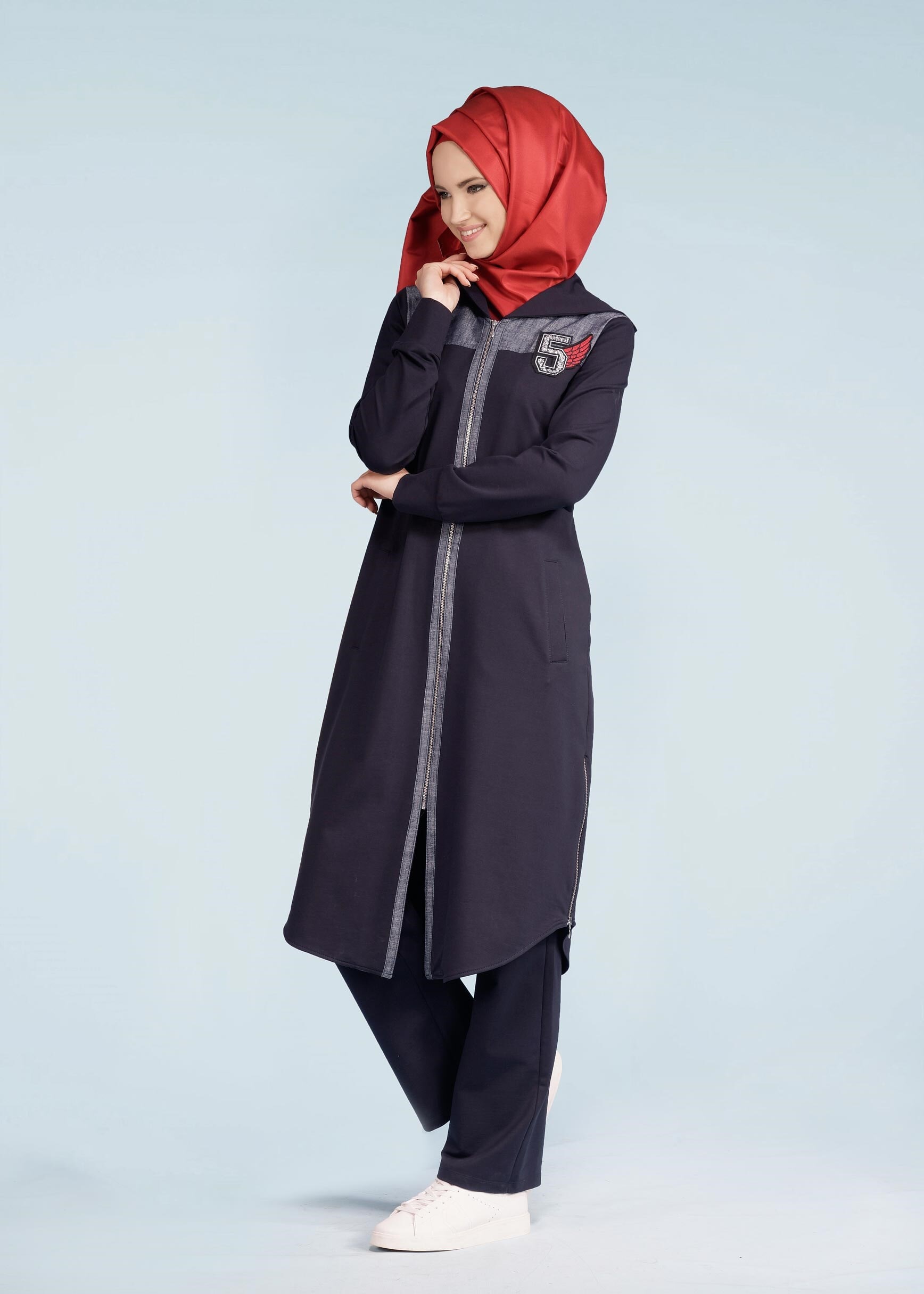 Tesettür giyim LACİVERT 4098 HİLDA 2&prime;Lİ EŞOFMAN TK.38/46