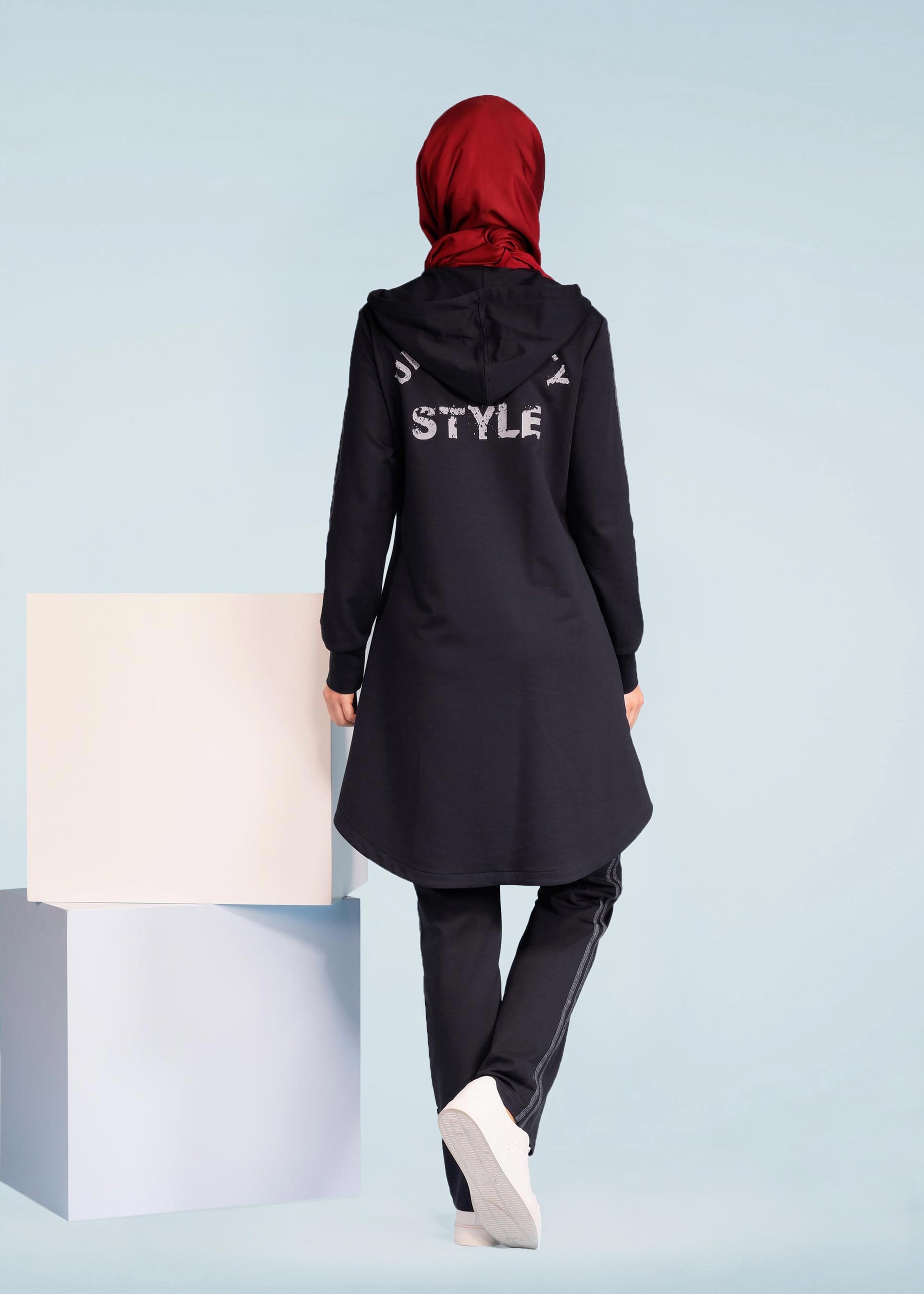 Tesettür giyim LACİVERT 4150 HİLDA 2&prime;Lİ EŞOFMAN TAKIM 36/44 TEK38