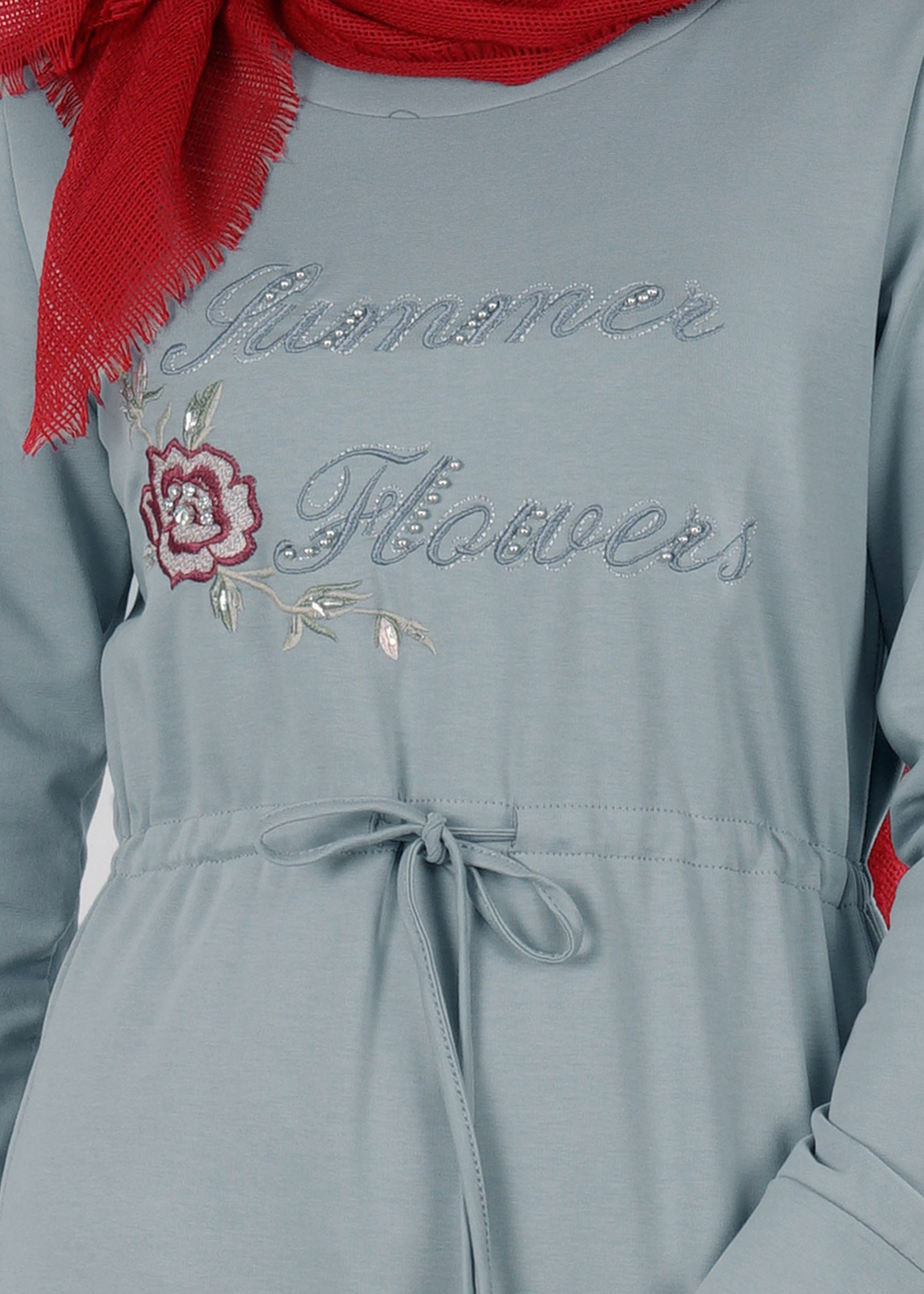 Tesettür giyim MAVİ 4207 HİLDA TESETTÜR EŞOFMAN ELBİSE 36/42