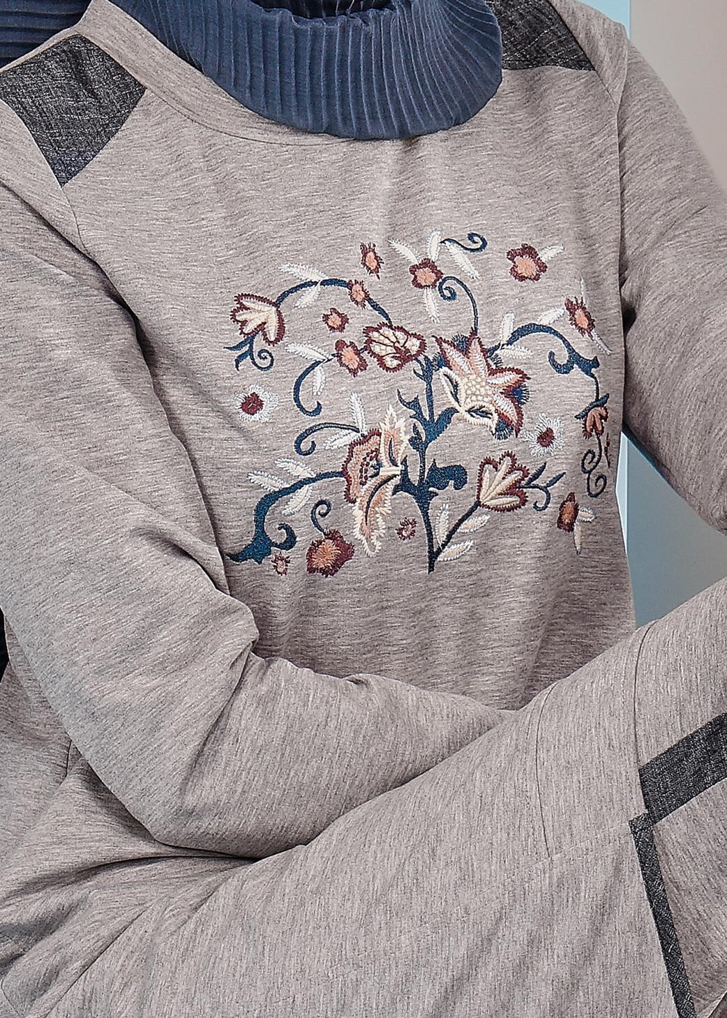 Tesettür giyim GRİ 4362 HİLDA 2&prime;Lİ EŞOFMAN TAKIM 38/44 TEK40