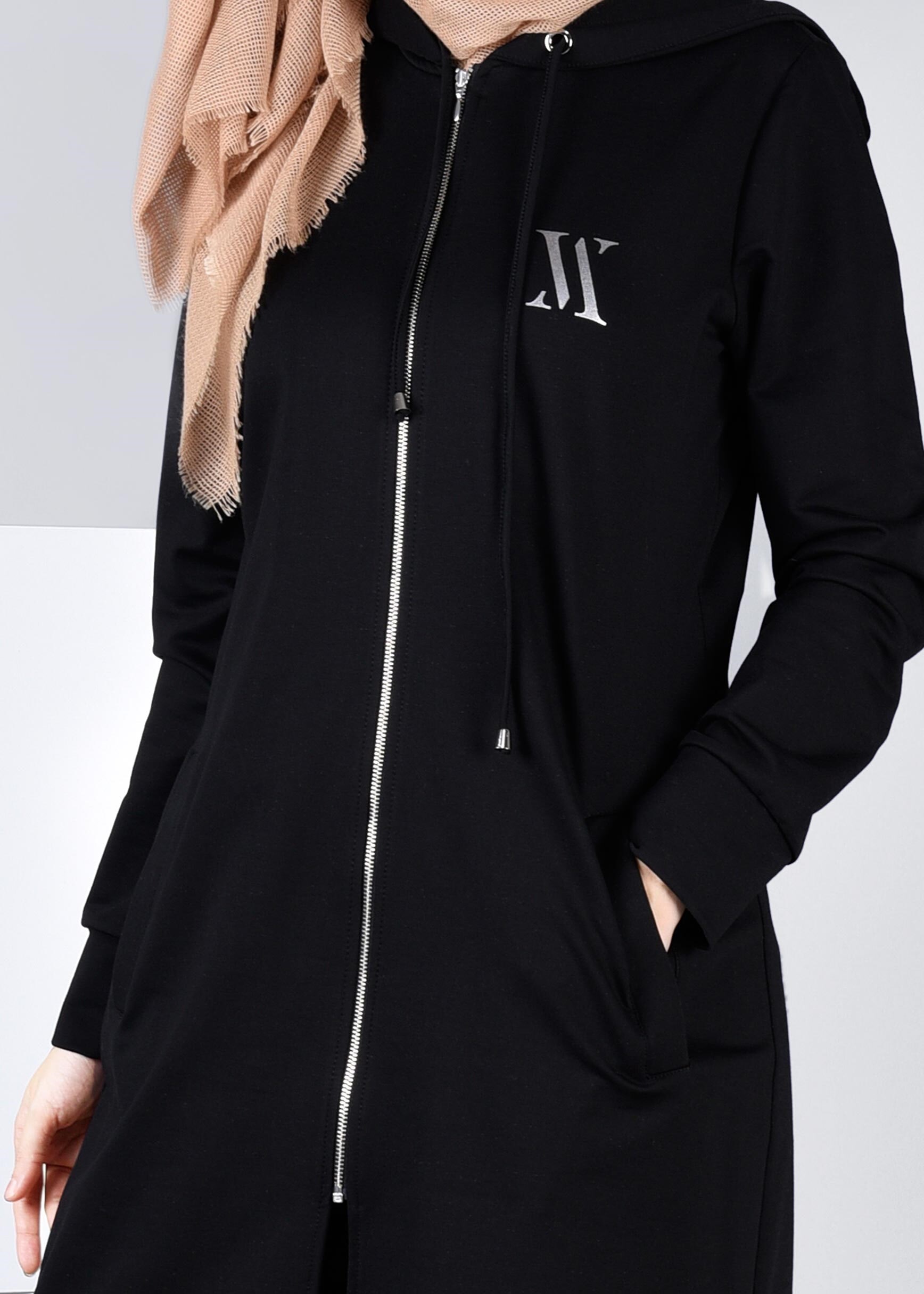 Tesettür giyim SİYAH 4363 HİLDA 2&prime;Lİ EŞOFMAN TAKIM 38/48