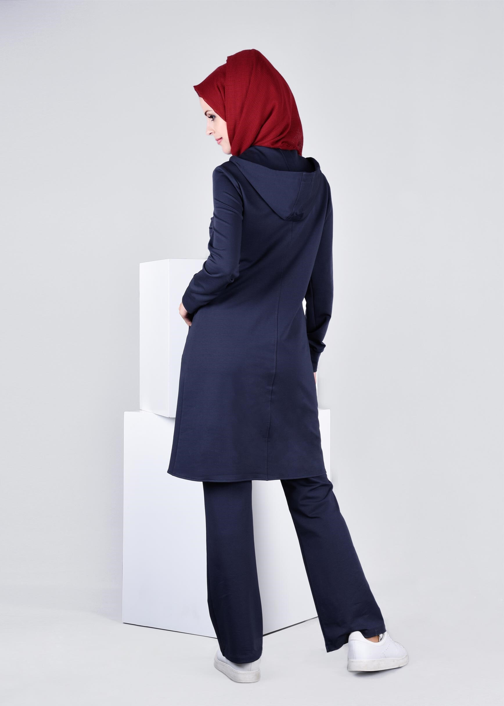 Tesettür giyim LACİVERT 4363 HİLDA 2&prime;Lİ EŞOFMAN TAKIM 38/48