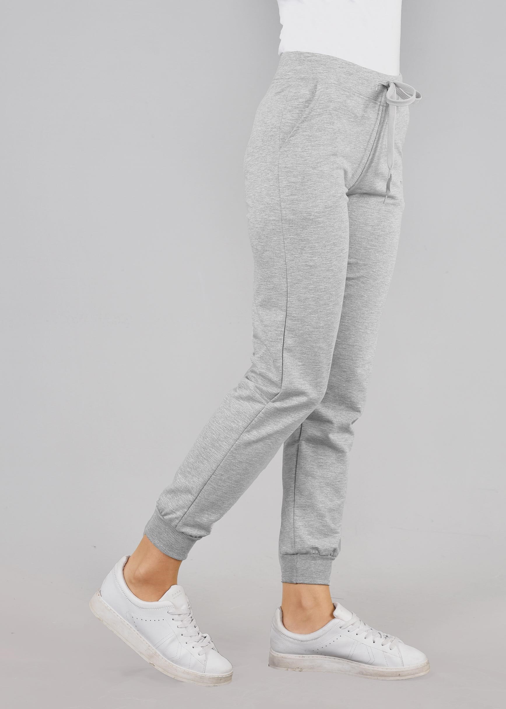 Tesettür giyim GRİ RİBANA PAÇALI EŞOFMAN ALTI 7201