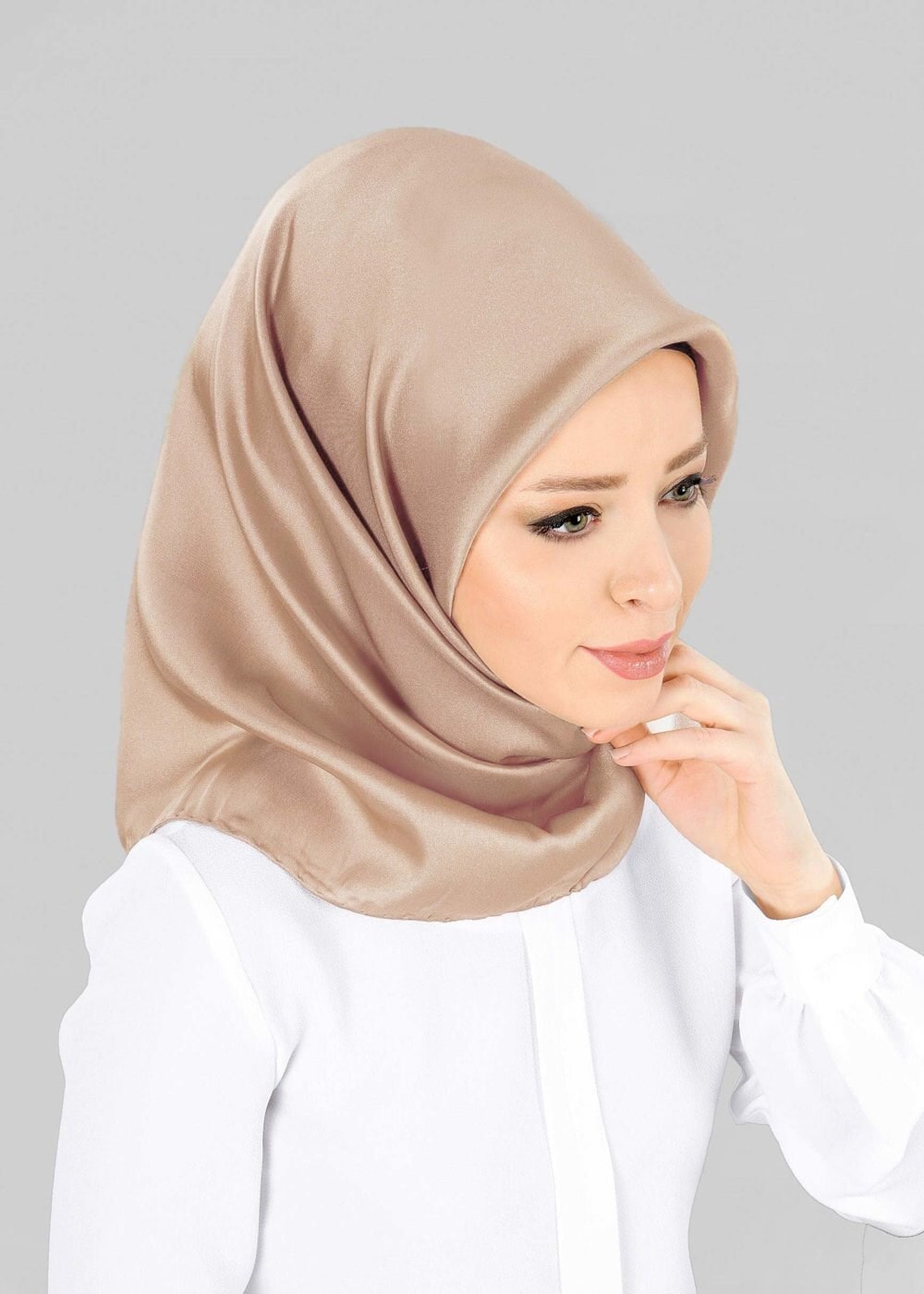 Tesettür giyim BEJ ALVİNA EŞARP 9606