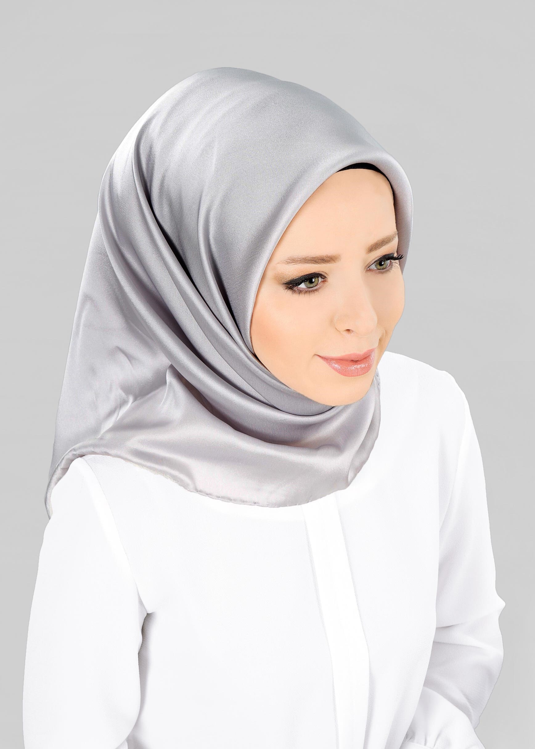 Tesettür giyim GRİ ALVİNA EŞARP 9606