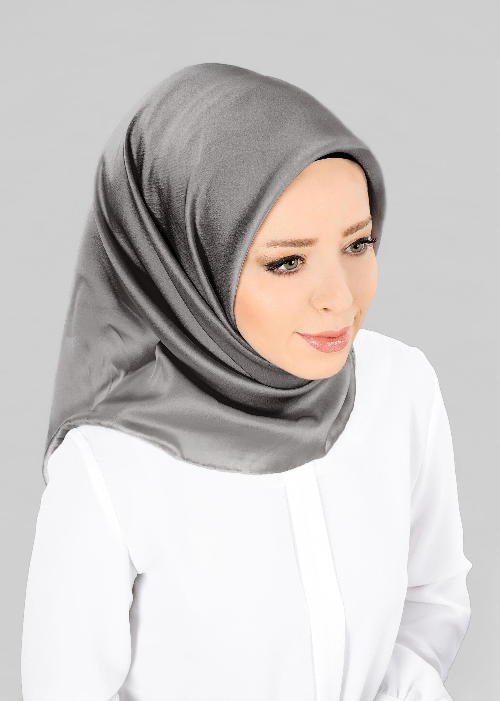 Tesettür giyim GRİ ALVİNA EŞARP 9606