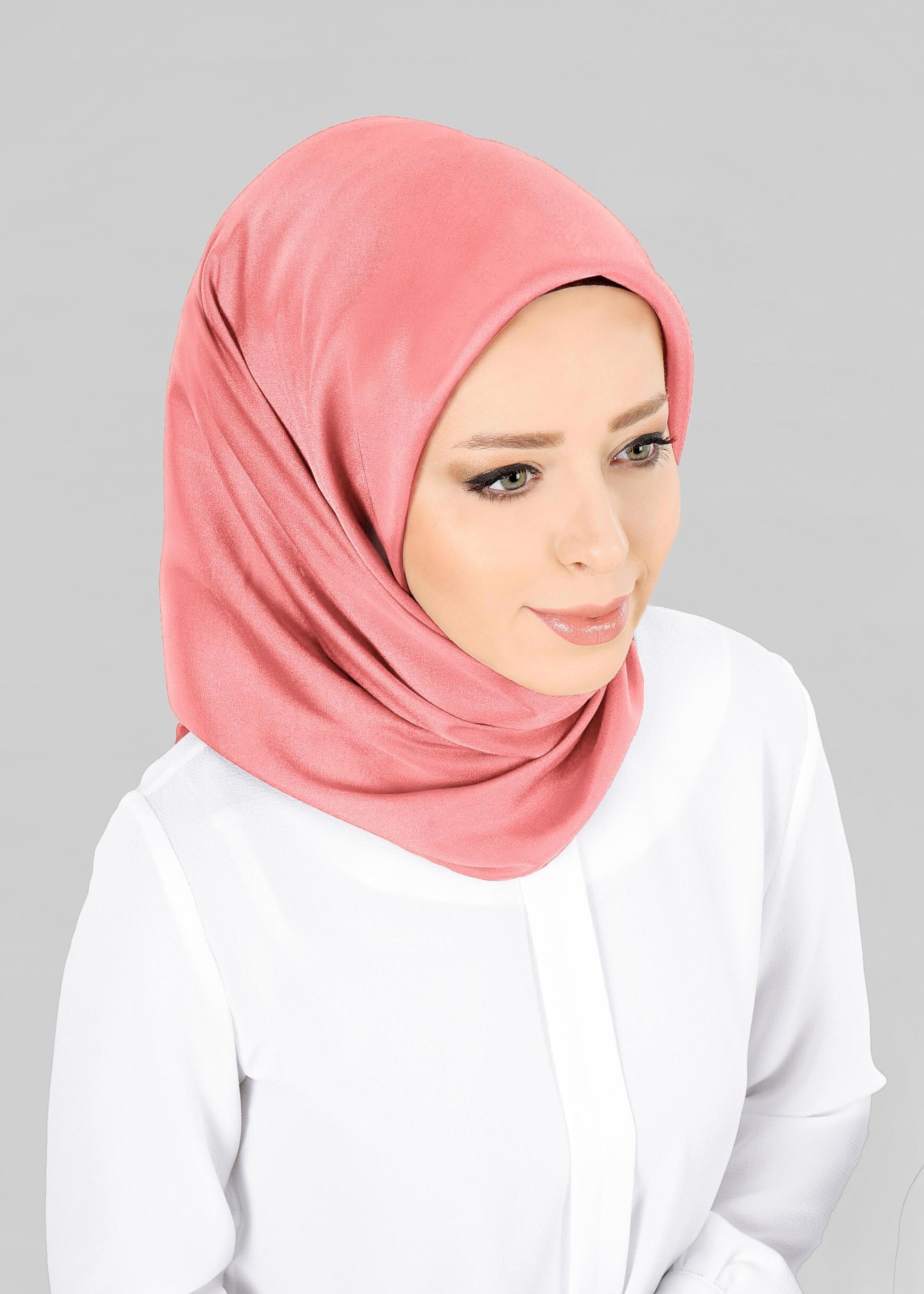 Tesettür giyim PEMBE ALVİNA EŞARP 9606