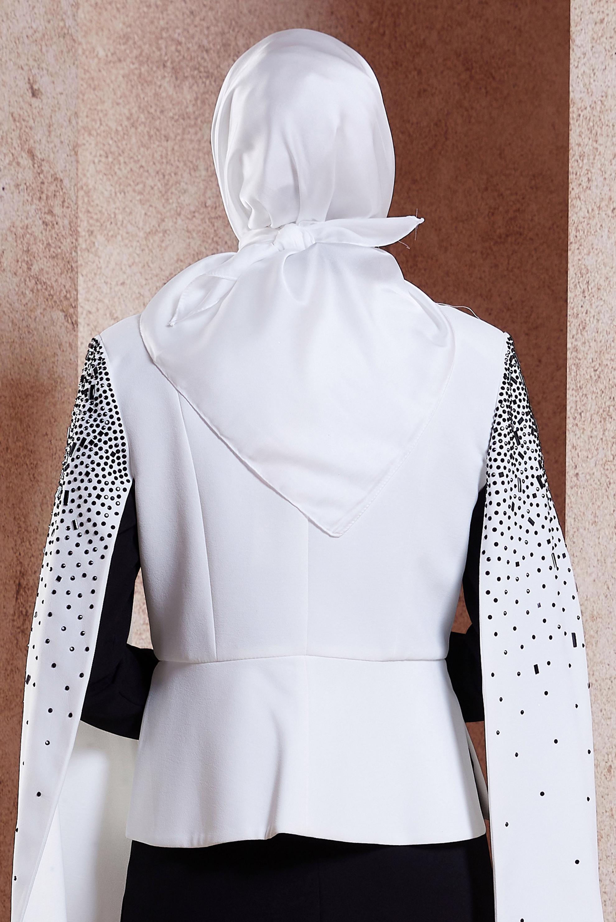 Tesettür giyim BEYAZ ALVİNA EŞARP 9606