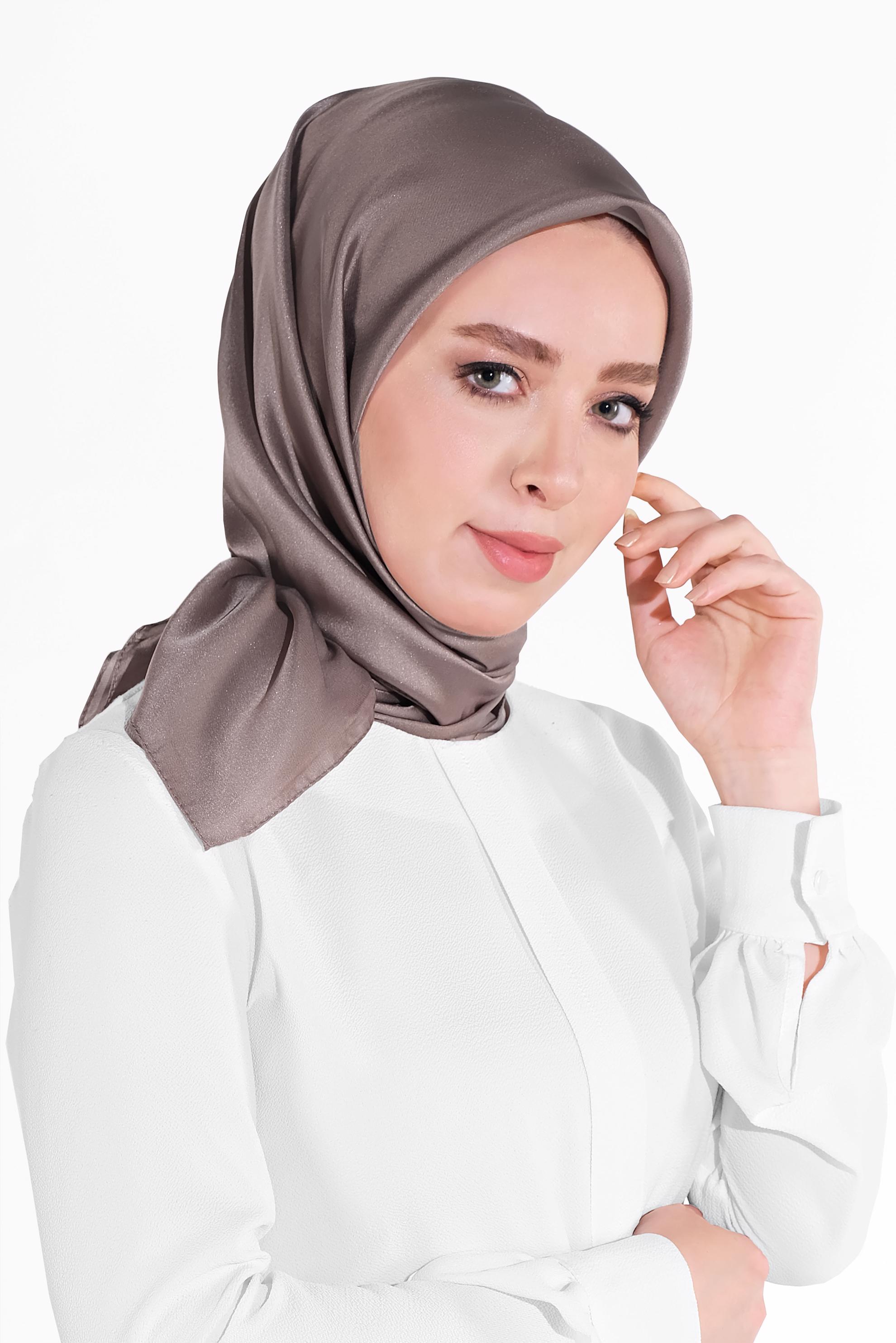 Tesettür giyim VİZON ALVİNA EŞARP 9606