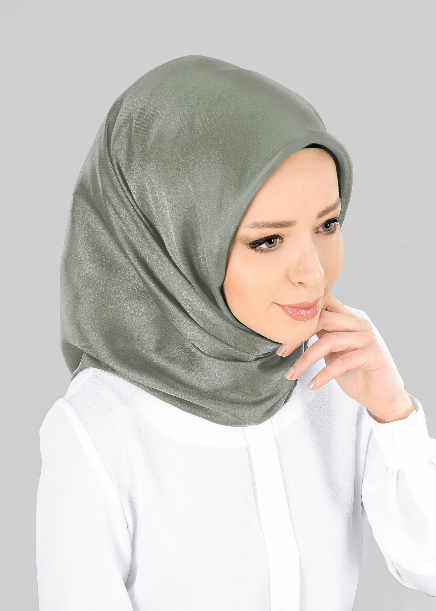 Tesettür giyim YEŞİL ALVİNA EŞARP 9606