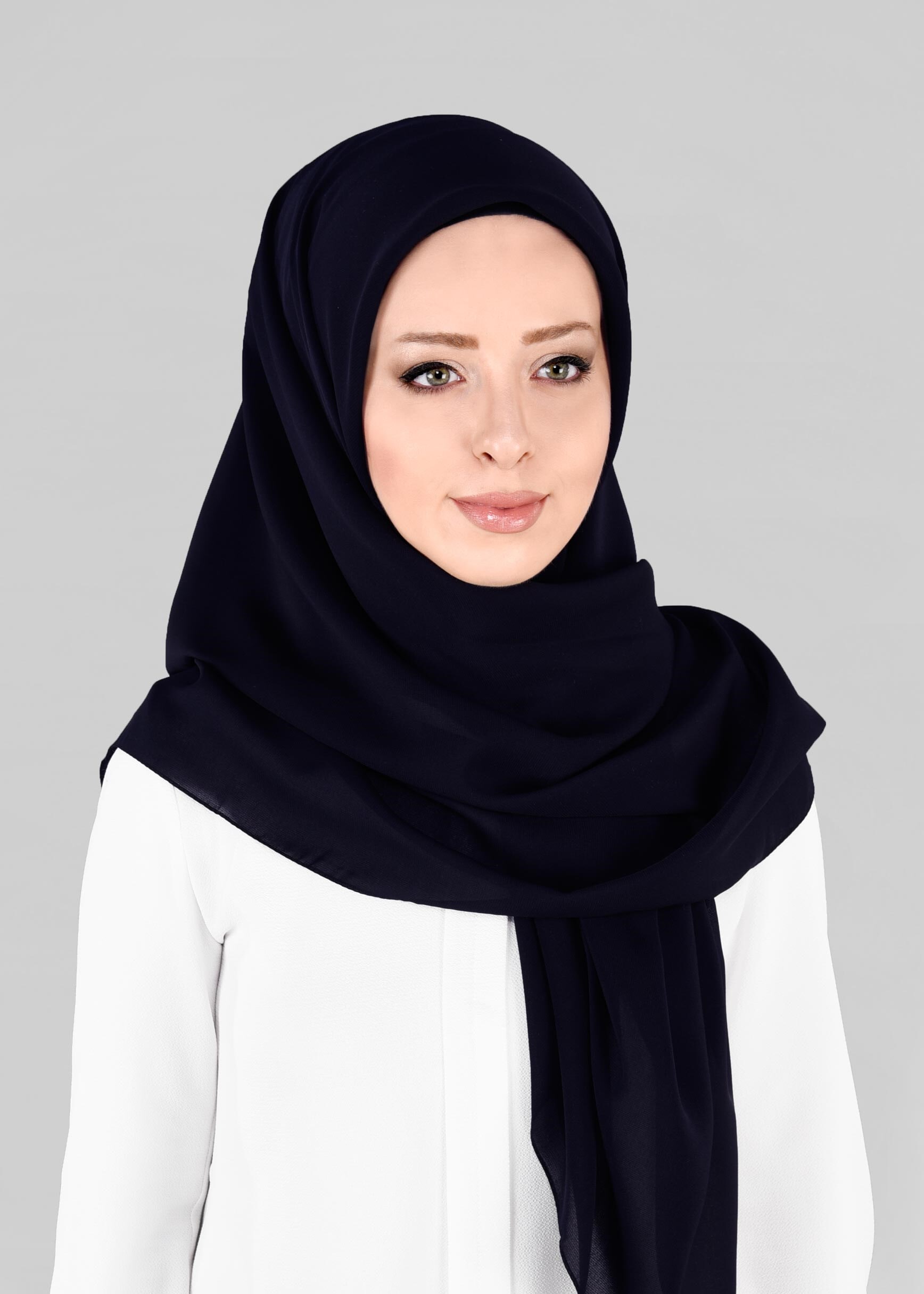 Tesettür giyim LACİVERT 9845 ALVİNA MEDİNE İPEĞİ