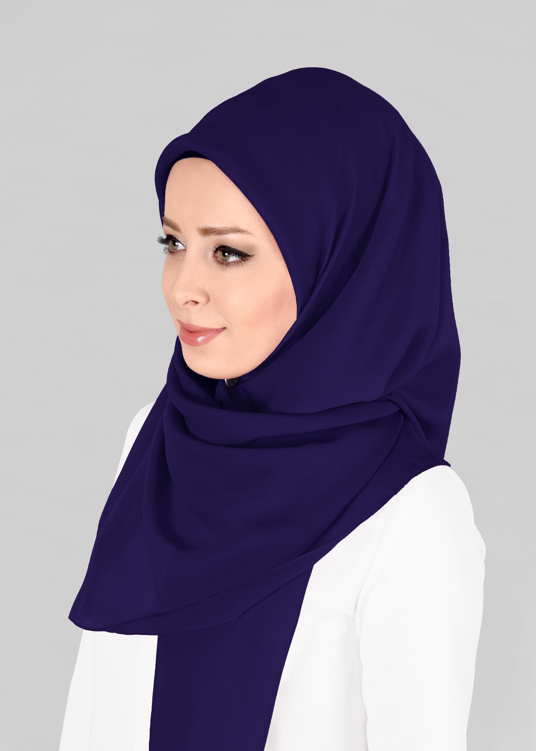 Tesettür giyim LACİVERT 9845 ALVİNA MEDİNE İPEĞİ