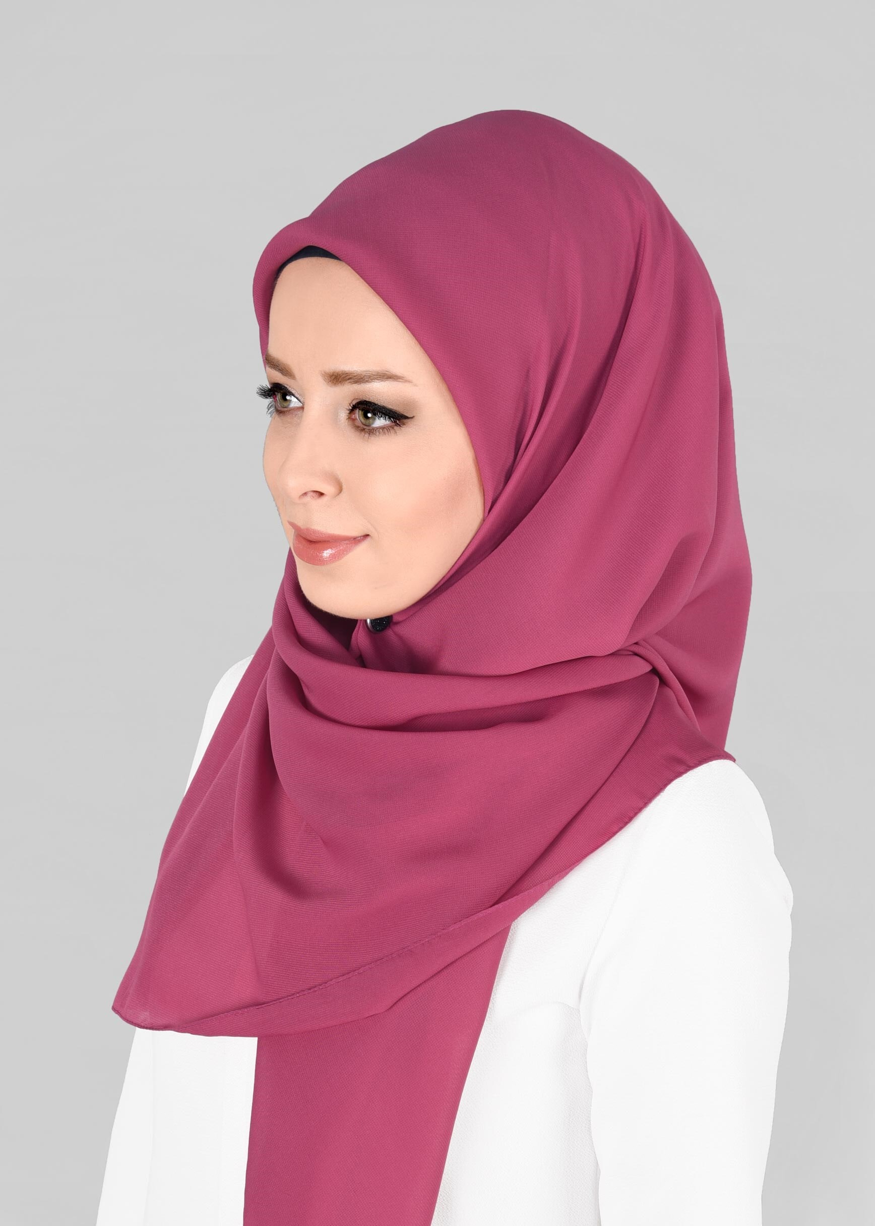 Tesettür giyim PEMBE 9845 ALVİNA MEDİNE İPEĞİ