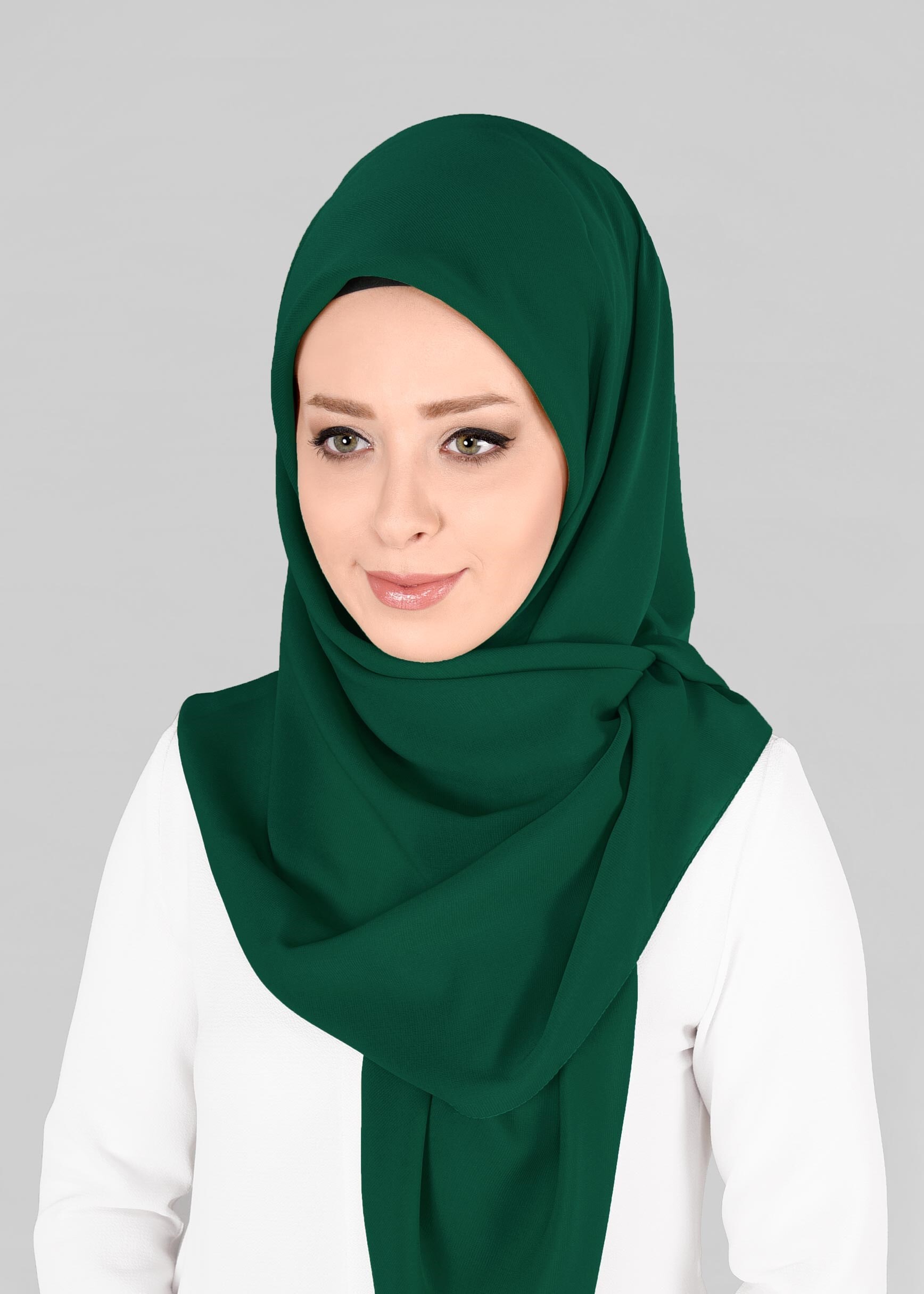 Tesettür giyim YEŞİL 9845 ALVİNA MEDİNE İPEĞİ