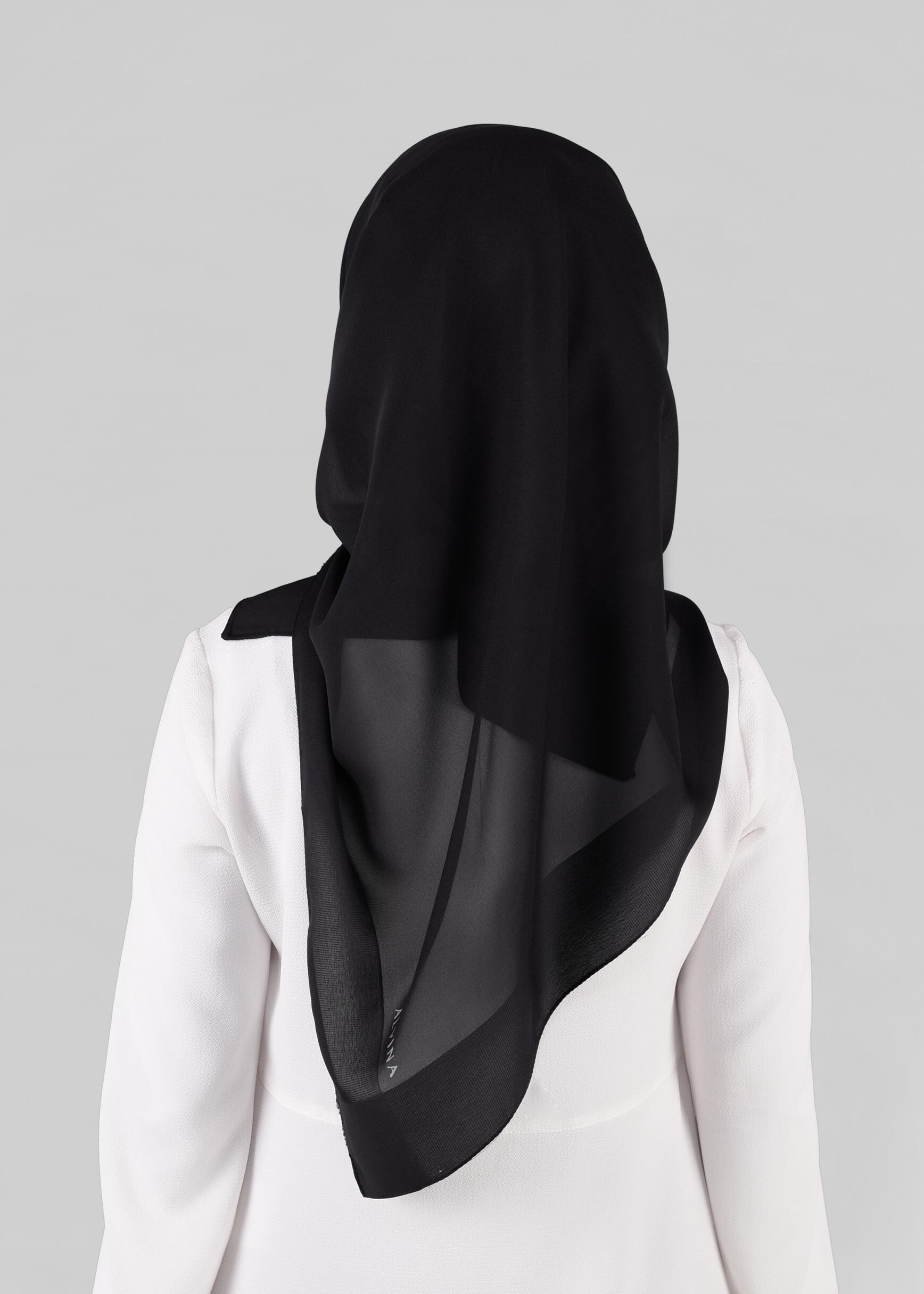 Tesettür giyim SİYAH 9846 ALVİNA SATEN ŞİFON