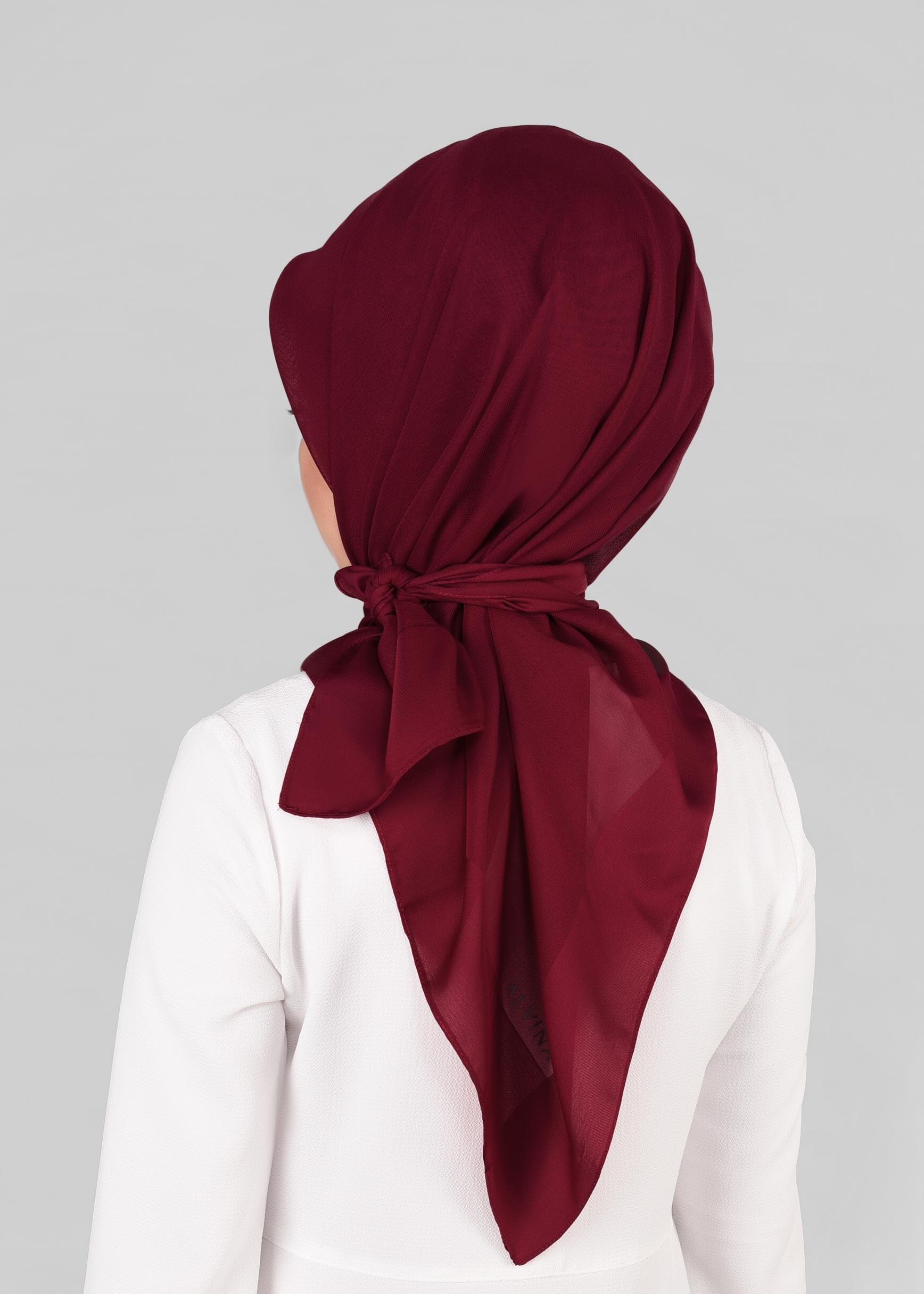 Tesettür giyim BORDO 9846 ALVİNA SATEN ŞİFON